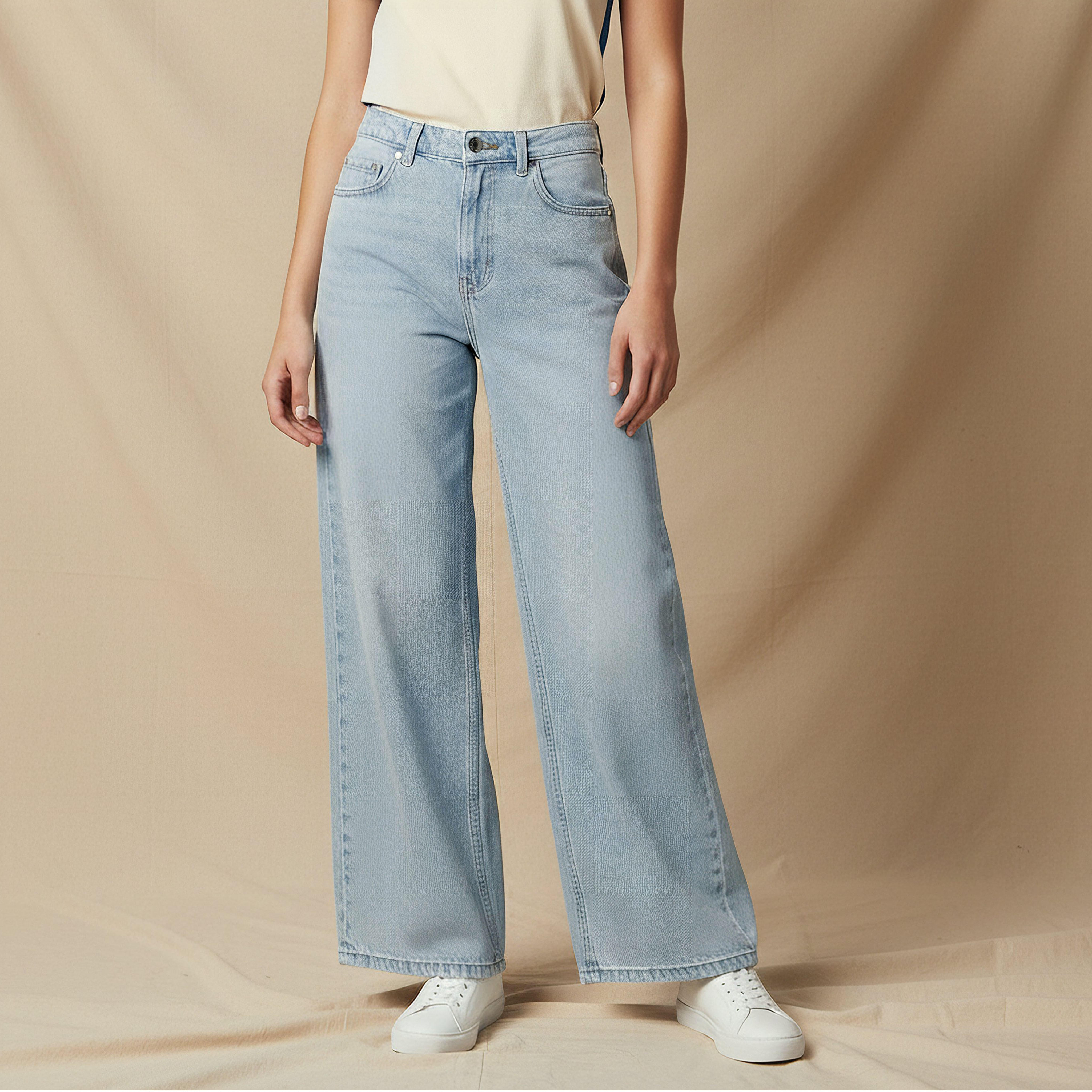 بنطلون جينز بخصر مرن وساق واسعة من لي كوبر-women-clothing-bottoms-jeans-image-5