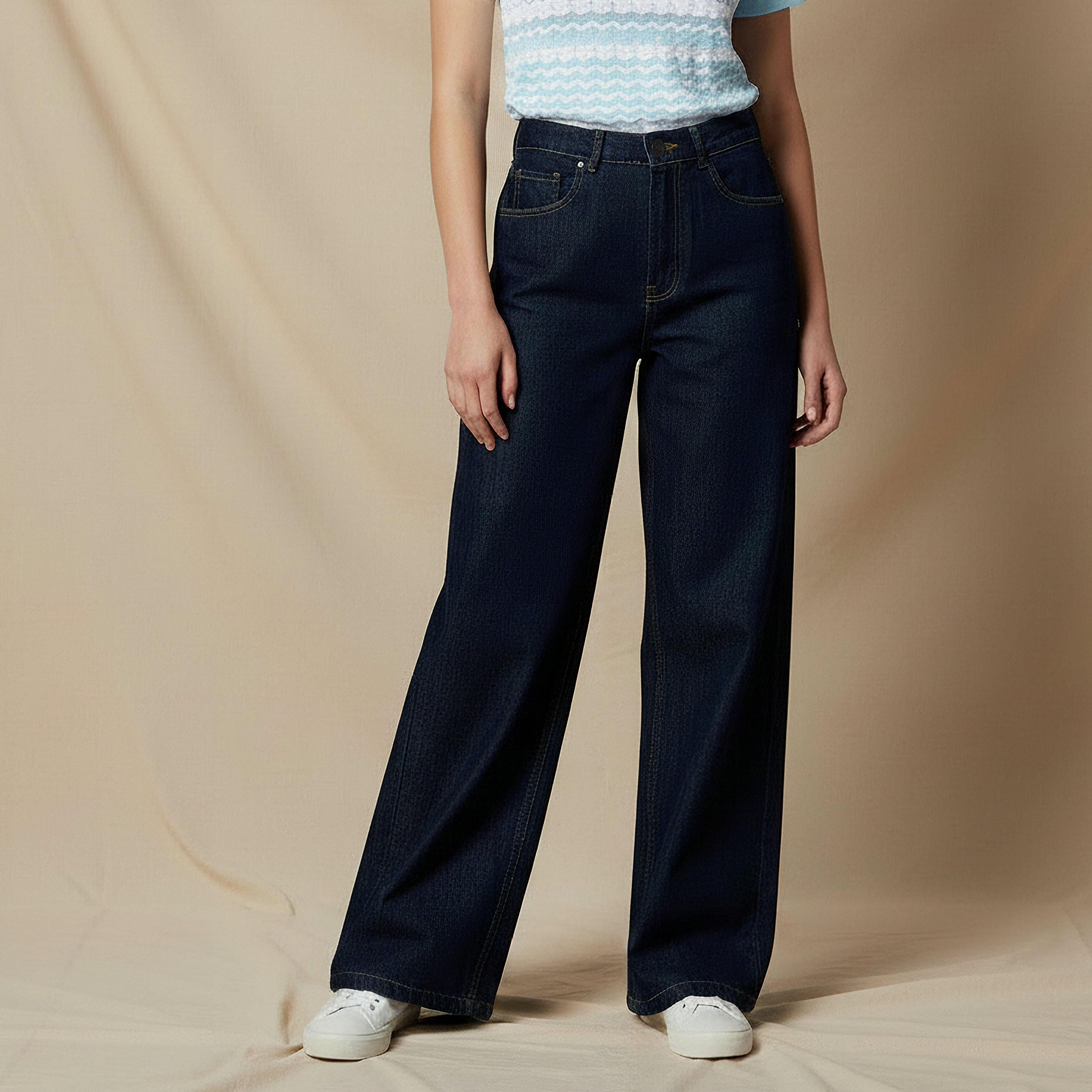 Lee Cooper Wide Leg Flexi Waist Jeans-women-clothing-bottoms-jeans-image-1