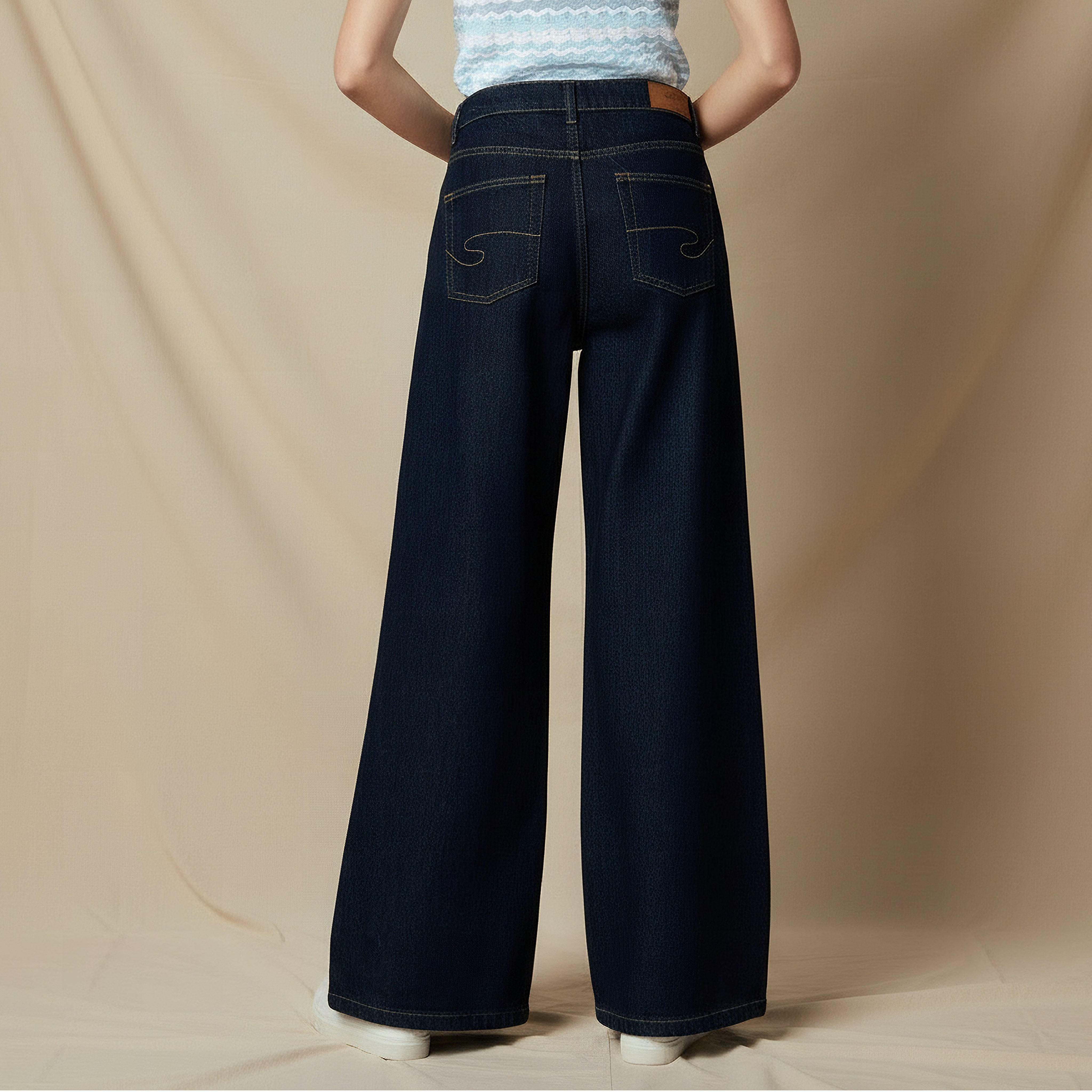 Lee Cooper Wide Leg Flexi Waist Jeans-women-clothing-bottoms-jeans-image-4