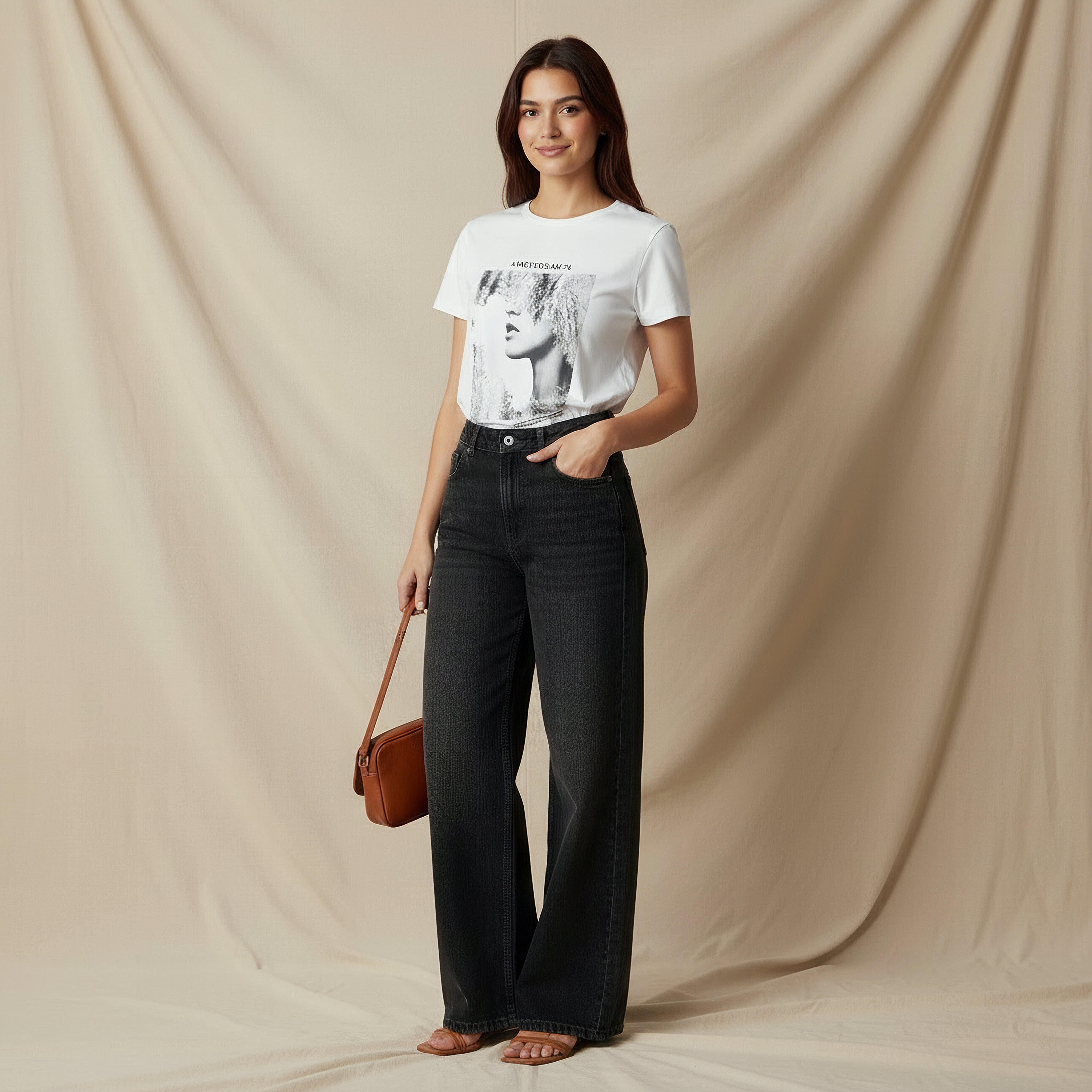 بنطلون جينز بخصر مرن وساق واسعة من لي كوبر-women-clothing-bottoms-jeans-image-1