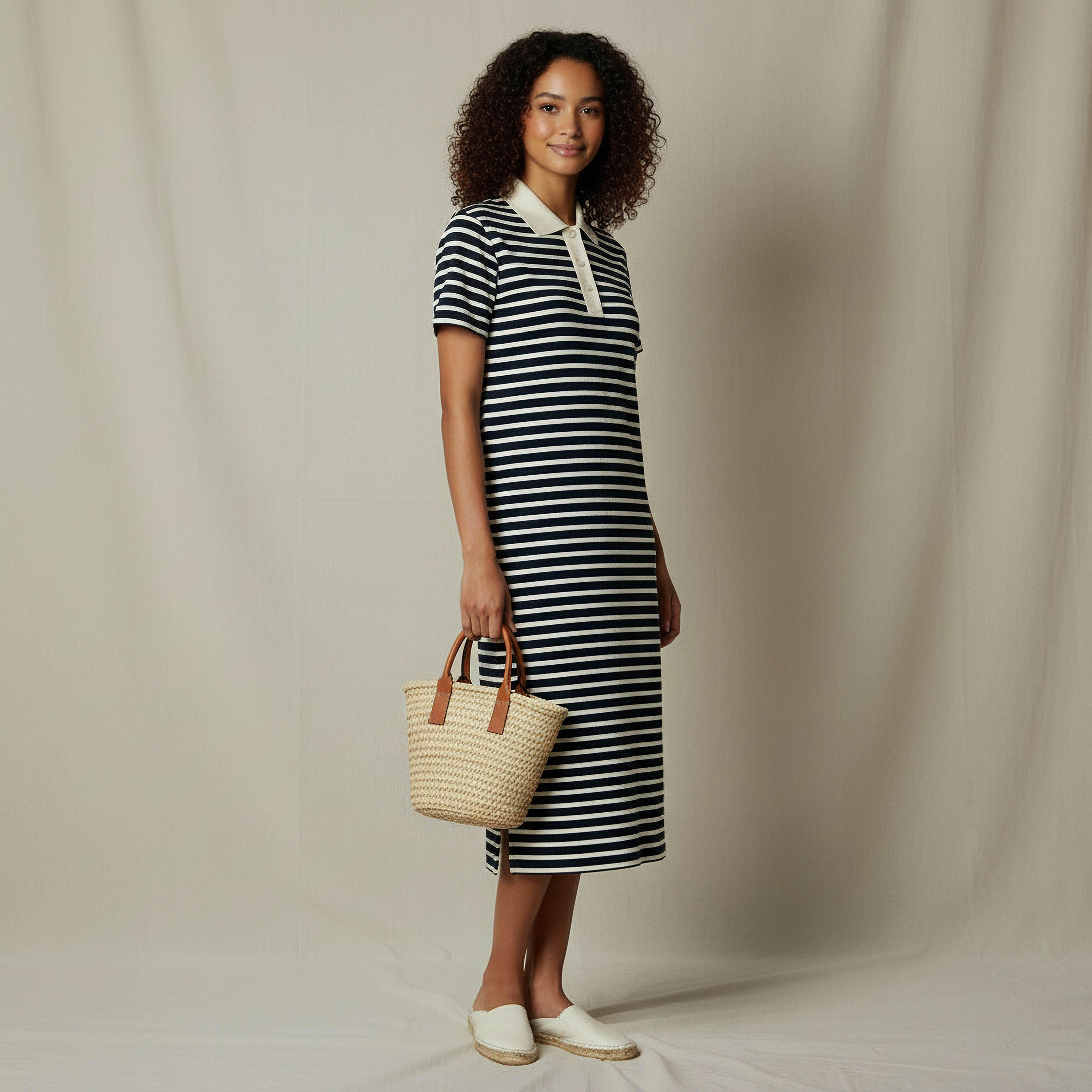 Lee Cooper Shift Midi Dress with Zip Closure-women-clothing-dresses-image-2
