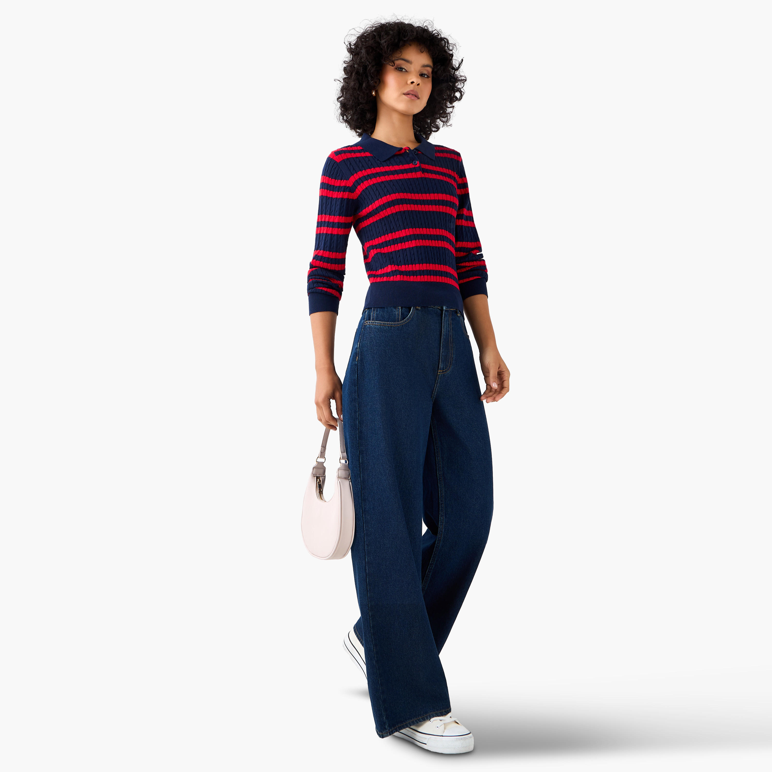 Lee Cooper Regular Fit Polo T-shirt with Stripes-women-clothing-tshirts-image-4