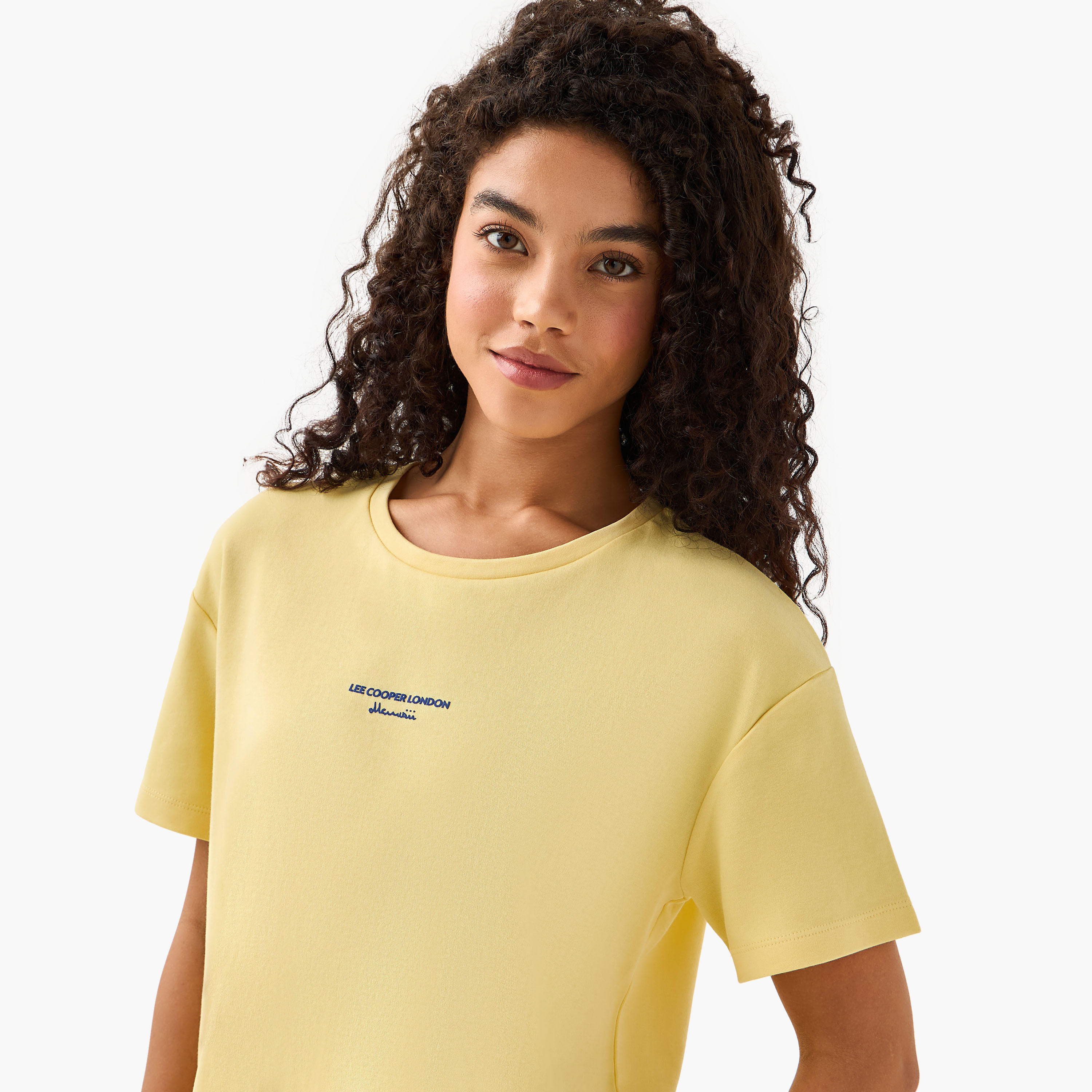 Lee Cooper Cotton T-shirt with Logo Print-women-clothing-tshirts-image-6