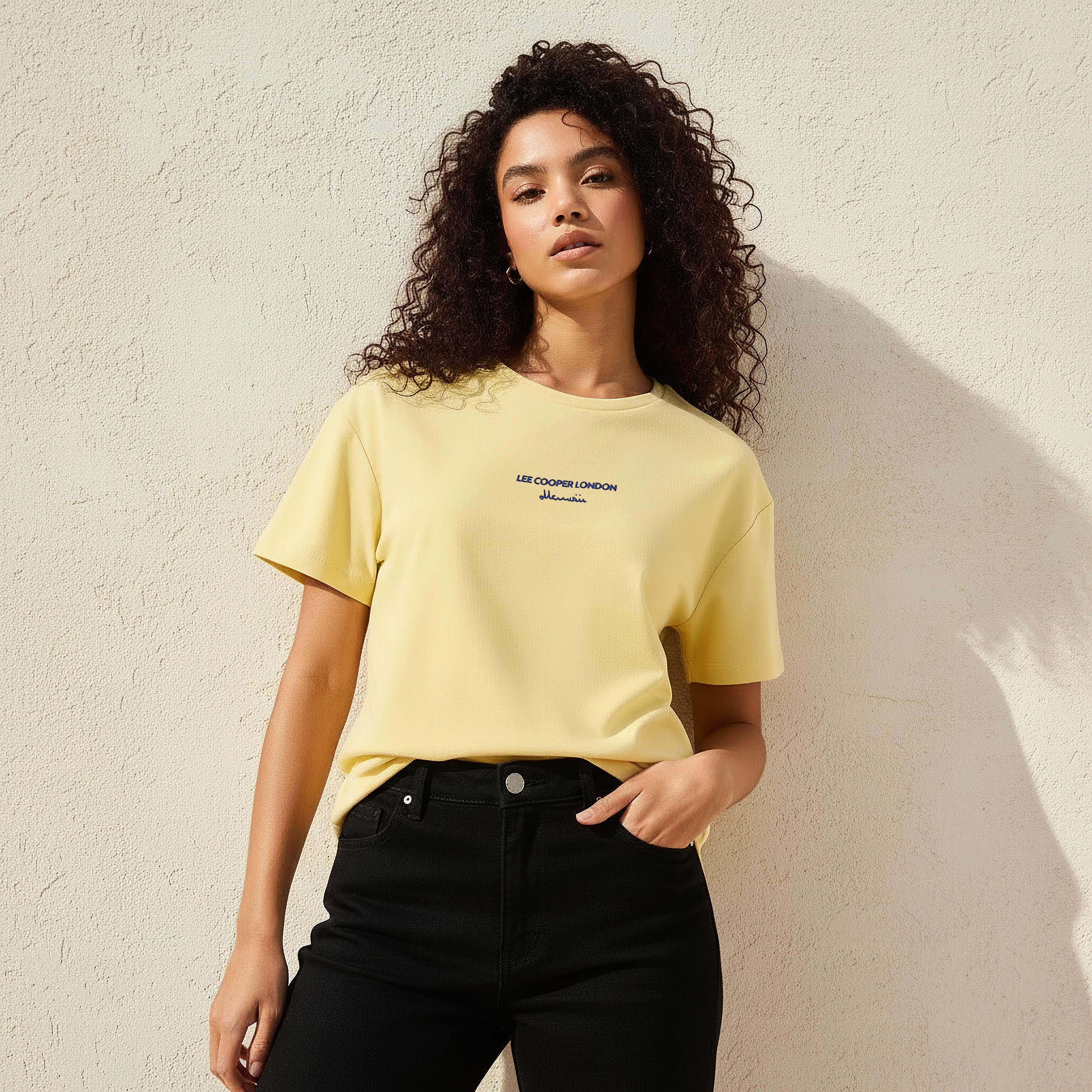Lee Cooper Cotton T-shirt with Logo Print-women-clothing-tshirts-image-1