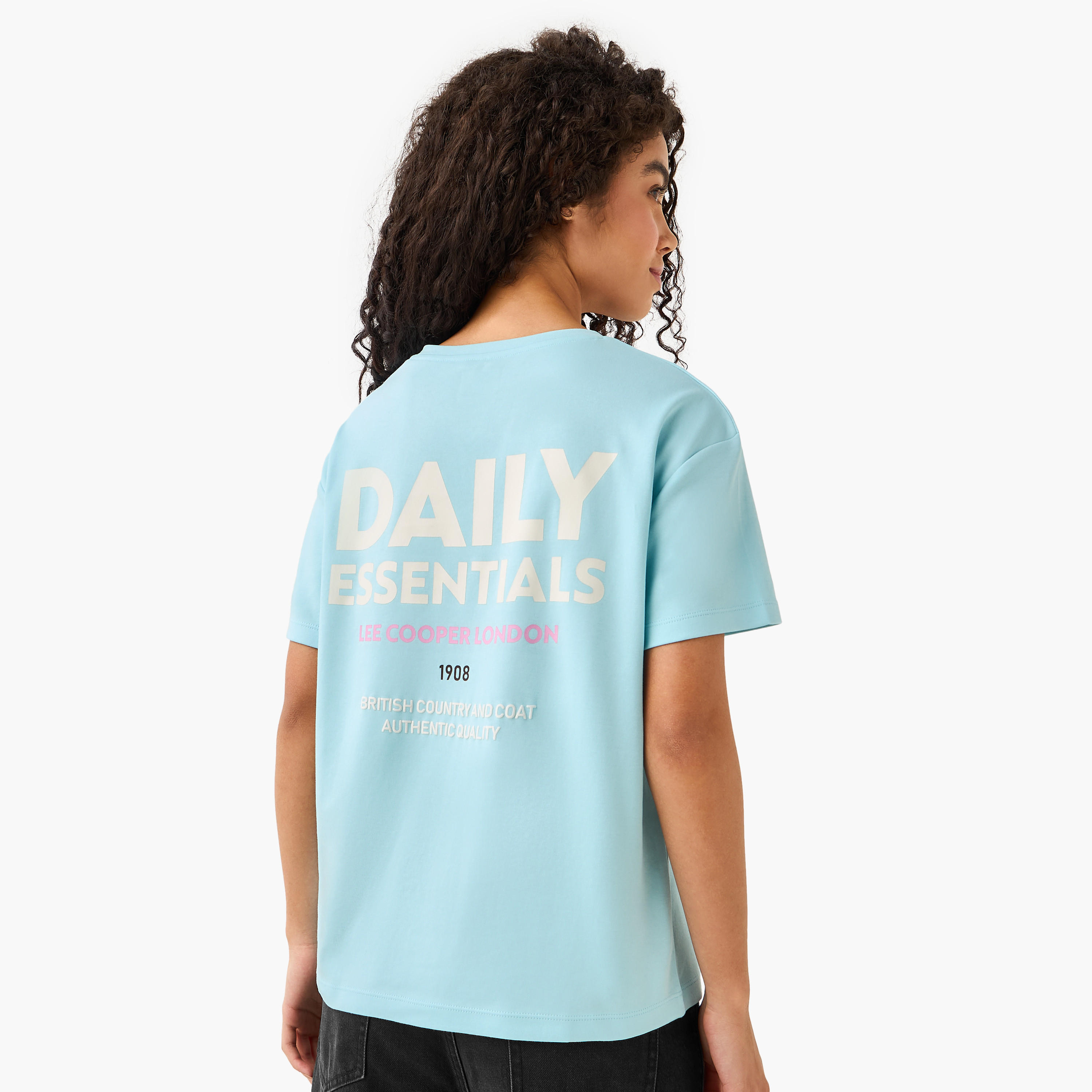 تيشيرت قطن بطبعات شعار من لي كوبر-women-clothing-tshirts-image-2