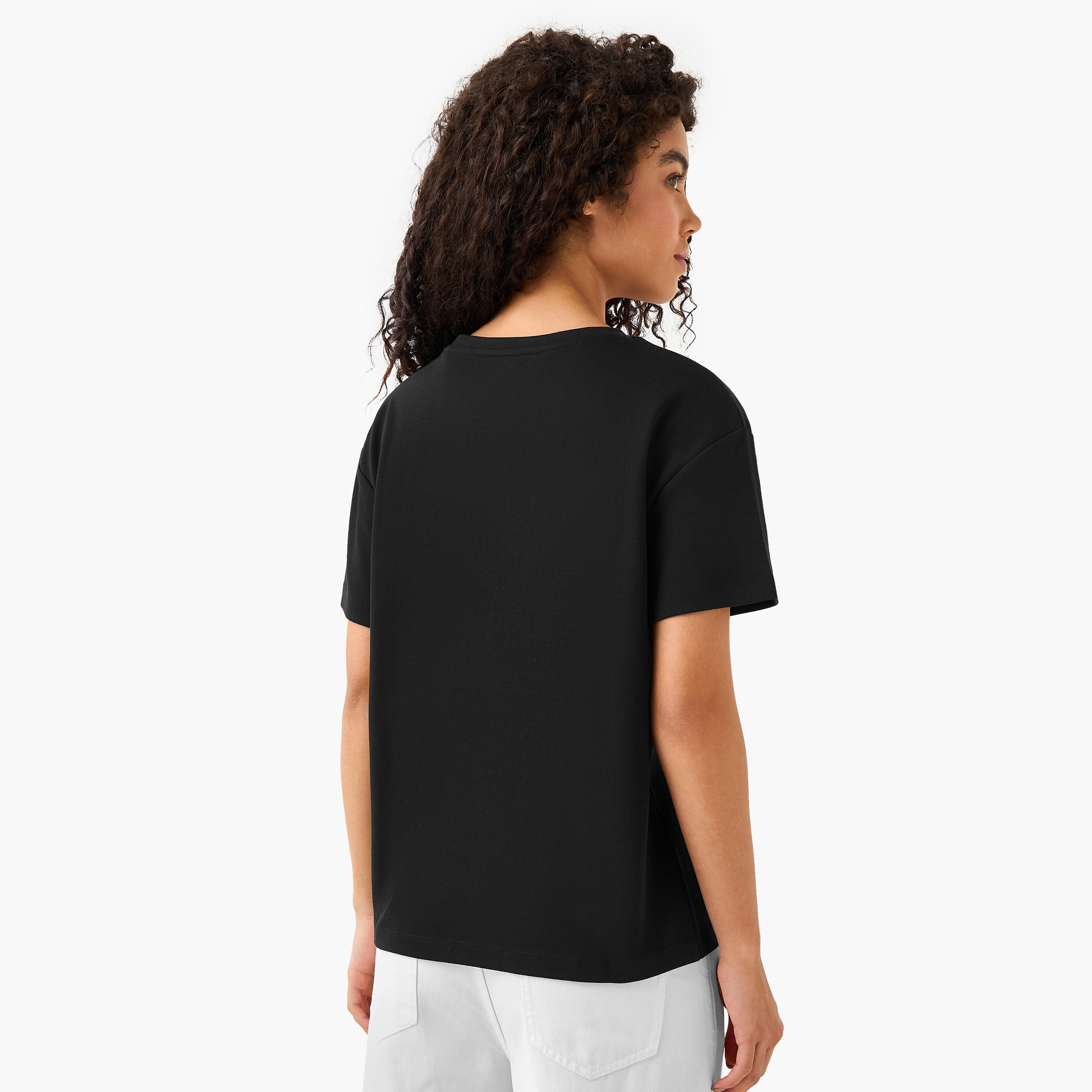Lee Cooper Cotton T-shirt with Logo Print-women-clothing-tshirts-image-5