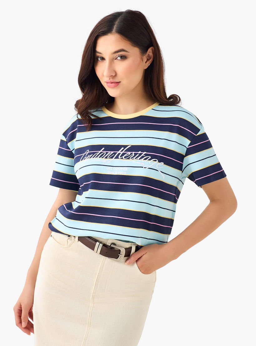 تيشيرت قطن بطبعات شعار من لي كوبر-women-clothing-tshirts-image-2