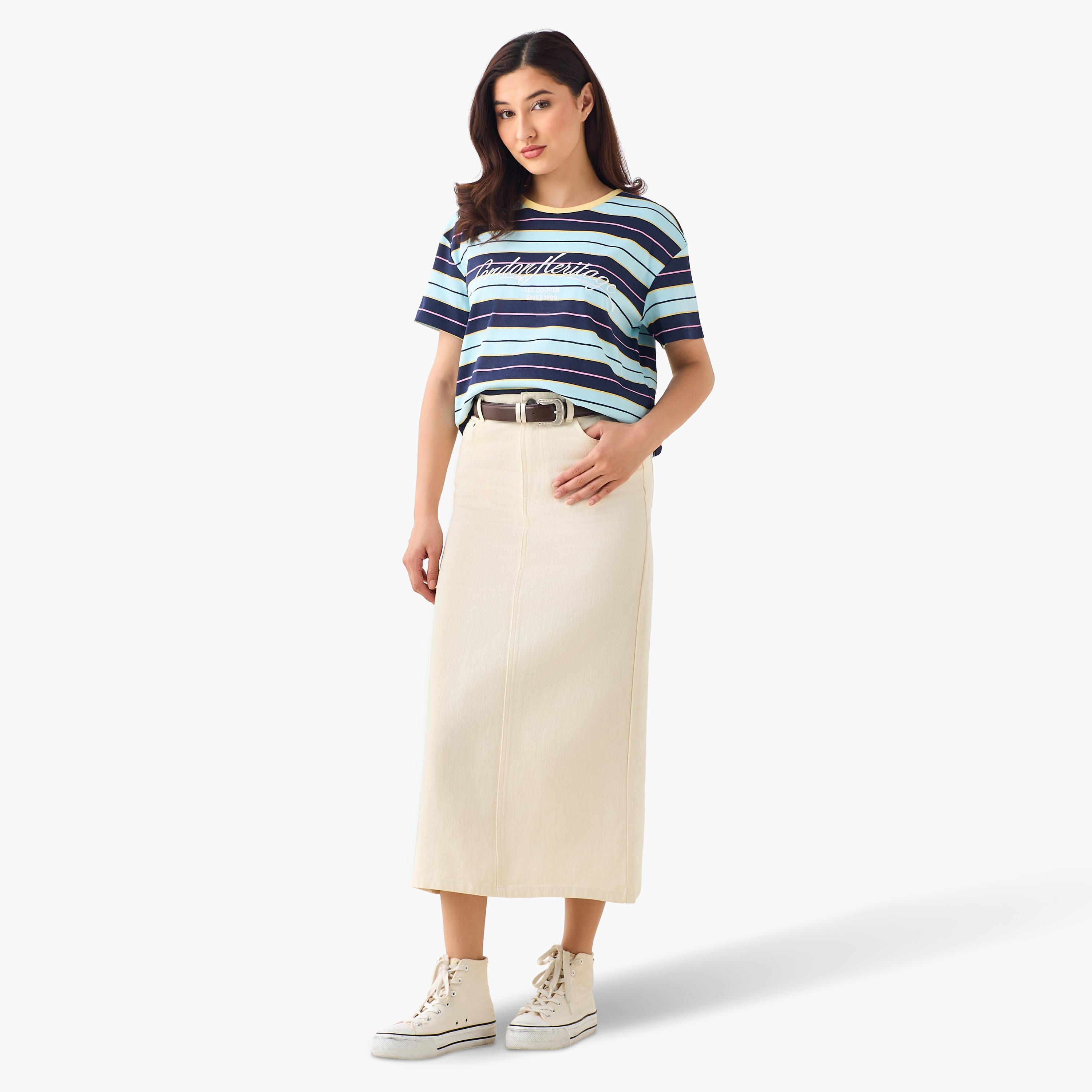 Lee Cooper Cotton T-shirt with Logo Print-women-clothing-tshirts-image-6