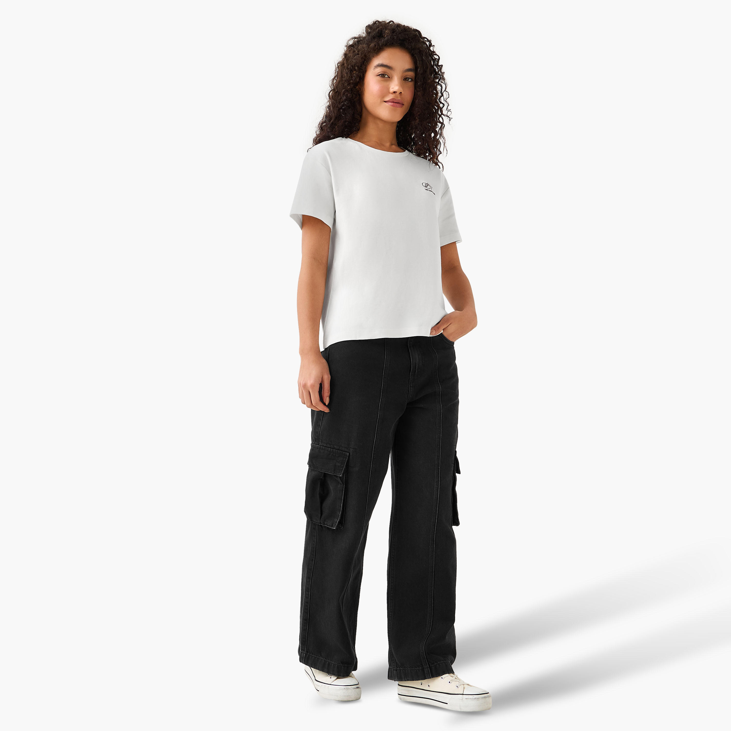 Lee Cooper Cotton T-shirt with Logo Print-women-clothing-tshirts-image-3
