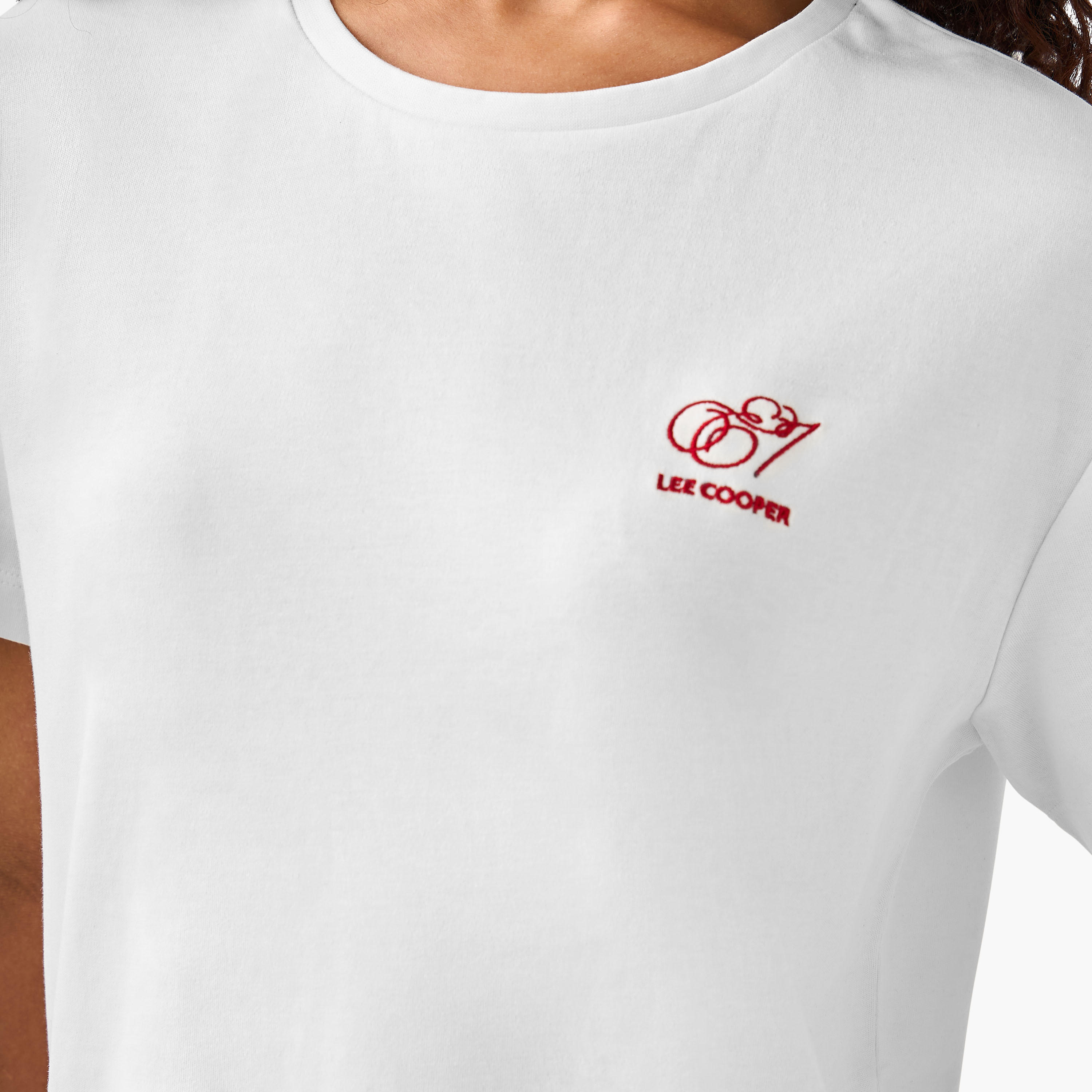 Lee Cooper Cotton T-shirt with Logo Print-women-clothing-tshirts-image-4