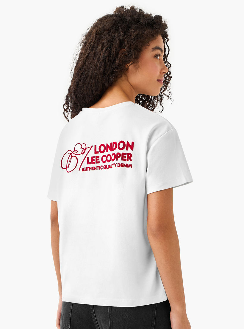 Lee Cooper Cotton T-shirt with Logo Print-women-clothing-tshirts-image-5
