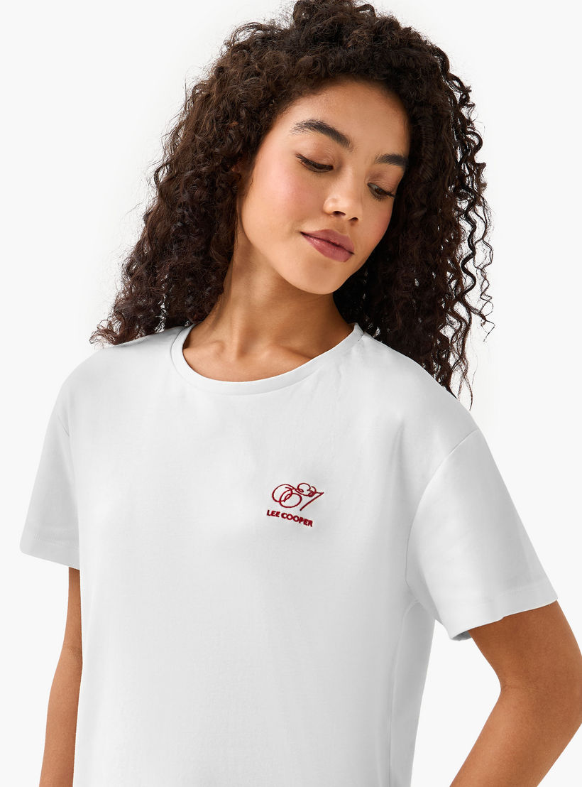 Lee Cooper Cotton T-shirt with Logo Print-women-clothing-tshirts-image-6
