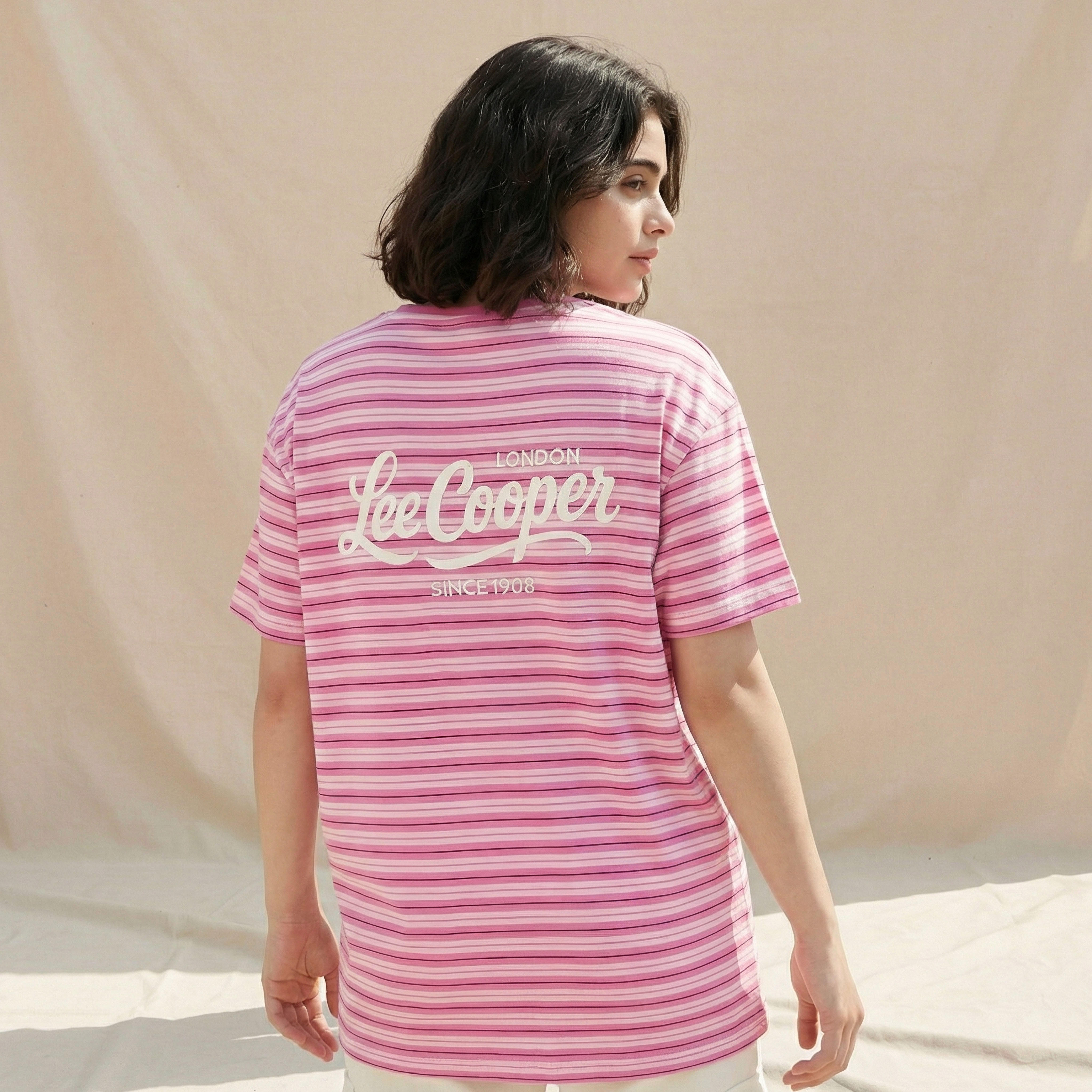 Lee Cooper Cotton T-shirt with Logo Print-women-clothing-tshirts-image-5