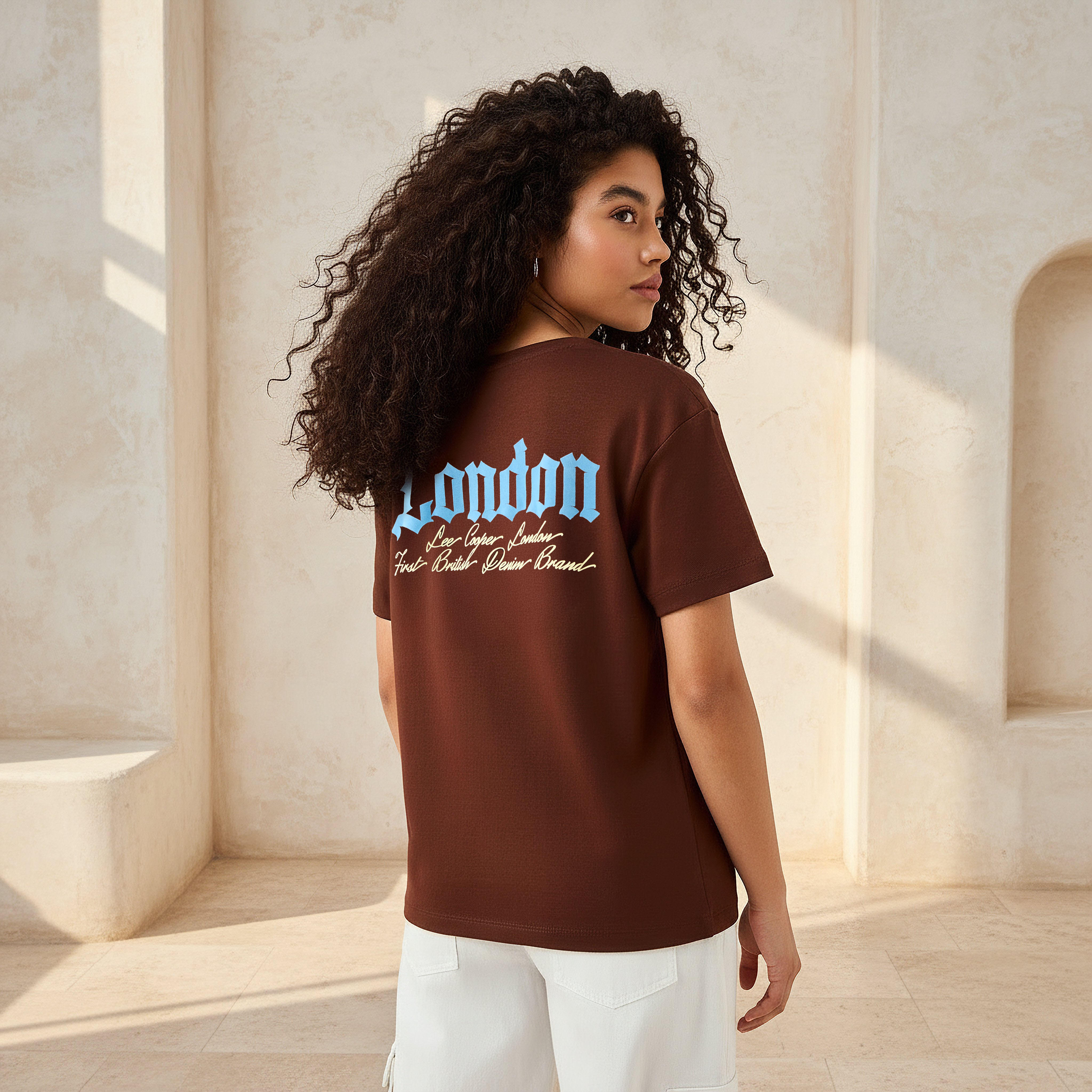 Lee Cooper Cotton T-shirt with Logo Print-women-clothing-tshirts-image-2