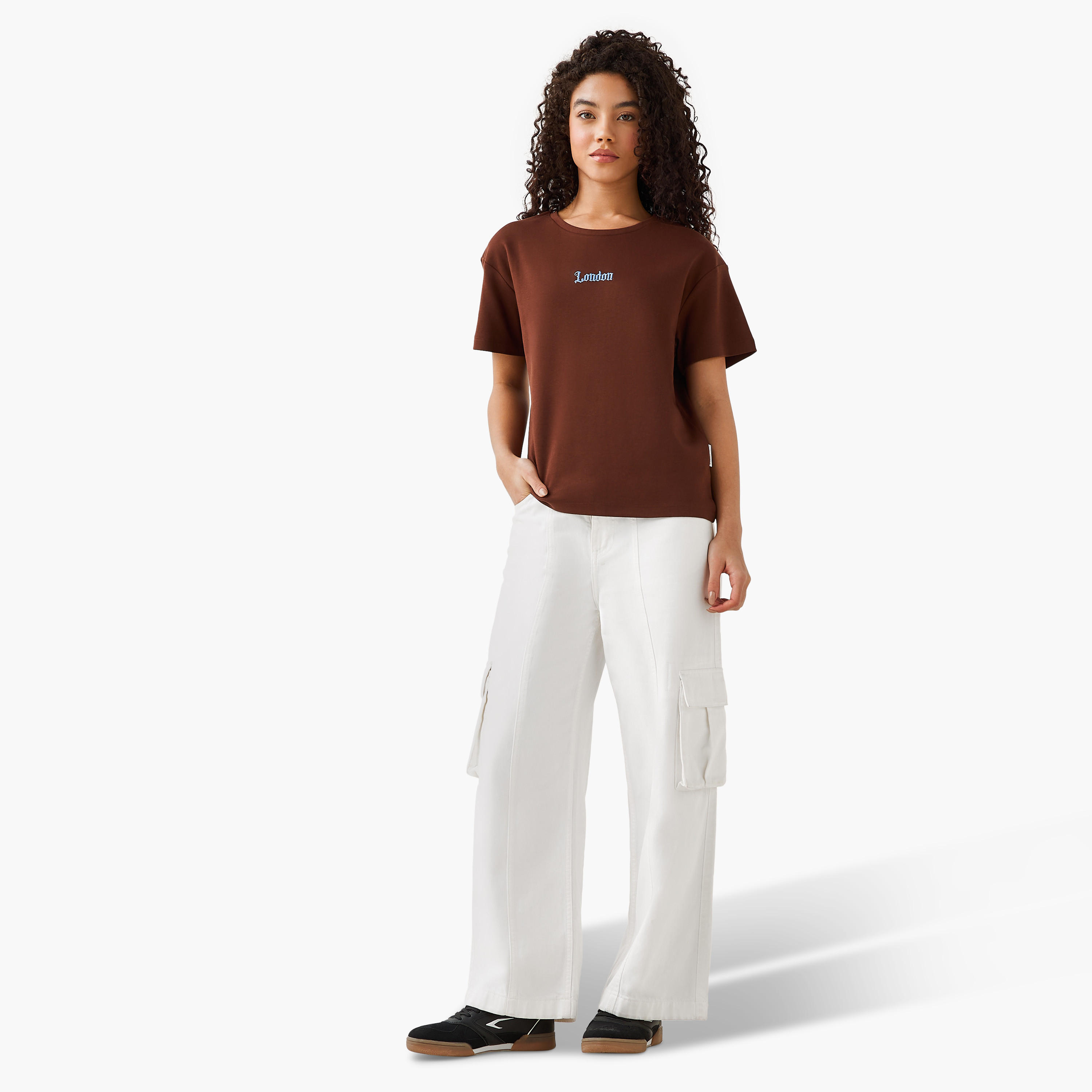 Lee Cooper Cotton T-shirt with Logo Print-women-clothing-tshirts-image-4