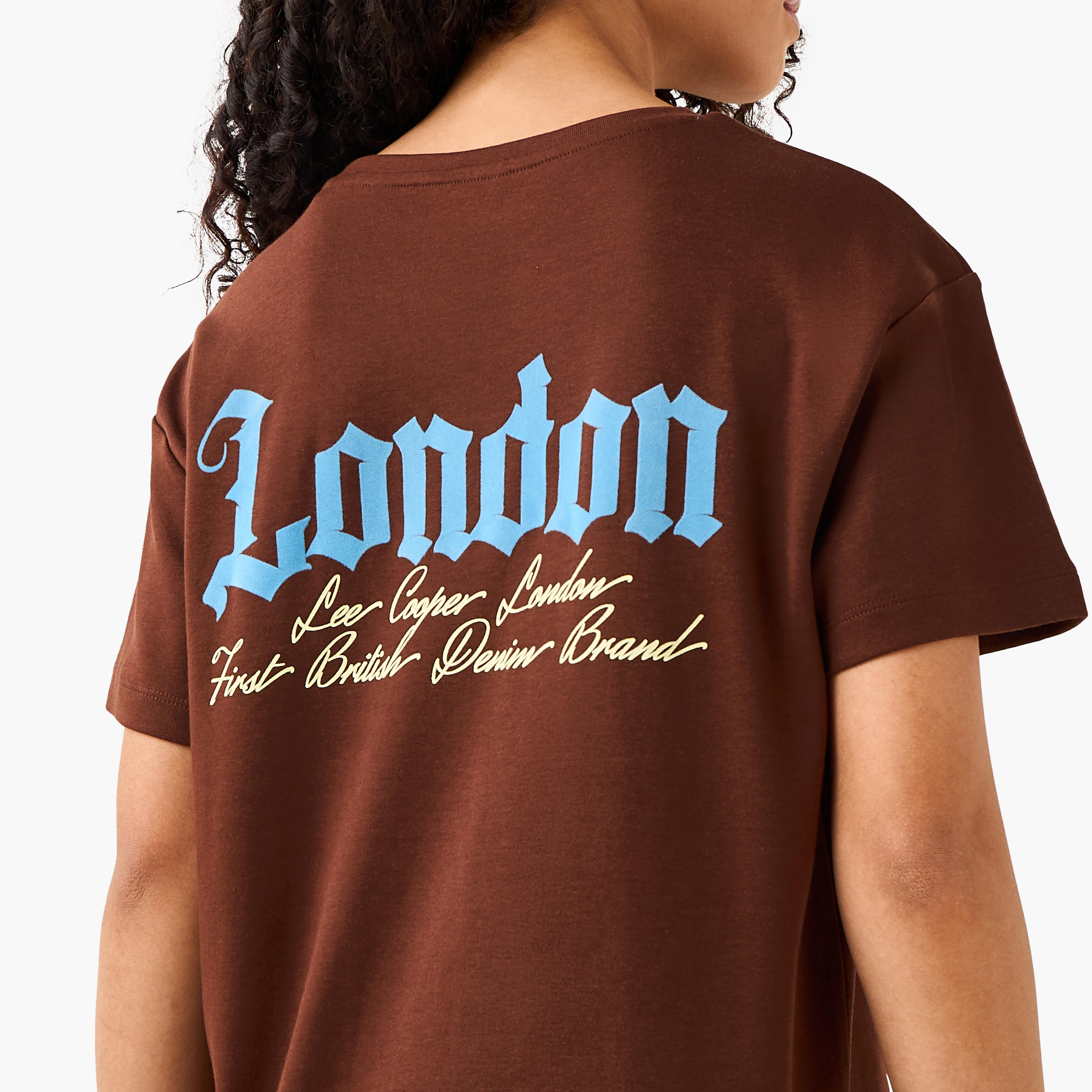 Lee Cooper Cotton T-shirt with Logo Print-women-clothing-tshirts-image-5