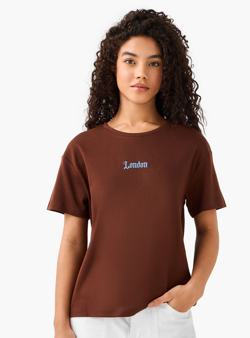 Lee Cooper Cotton T-shirt with Logo Print-women-clothing-tshirts-image-3