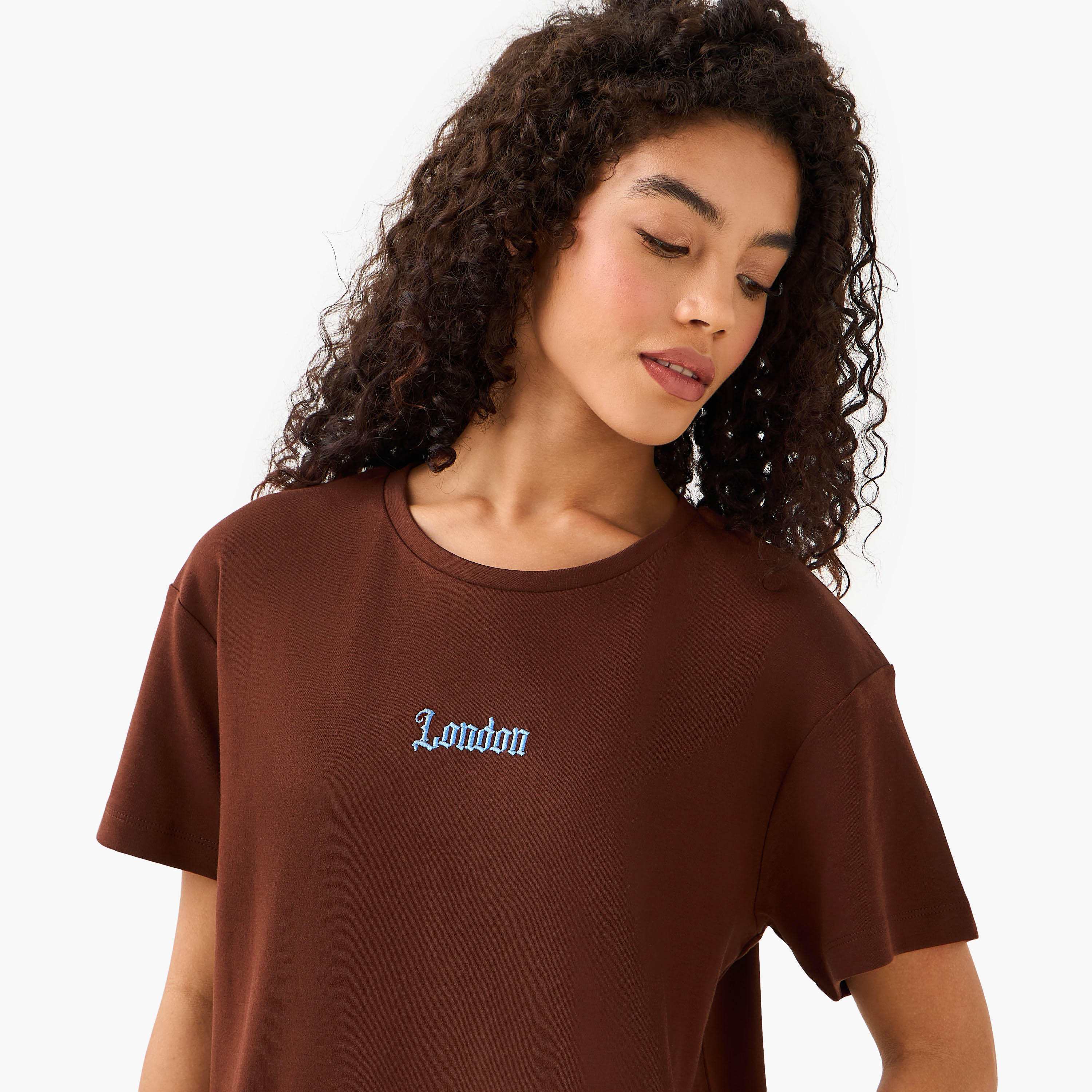 Lee Cooper Cotton T-shirt with Logo Print-women-clothing-tshirts-image-7