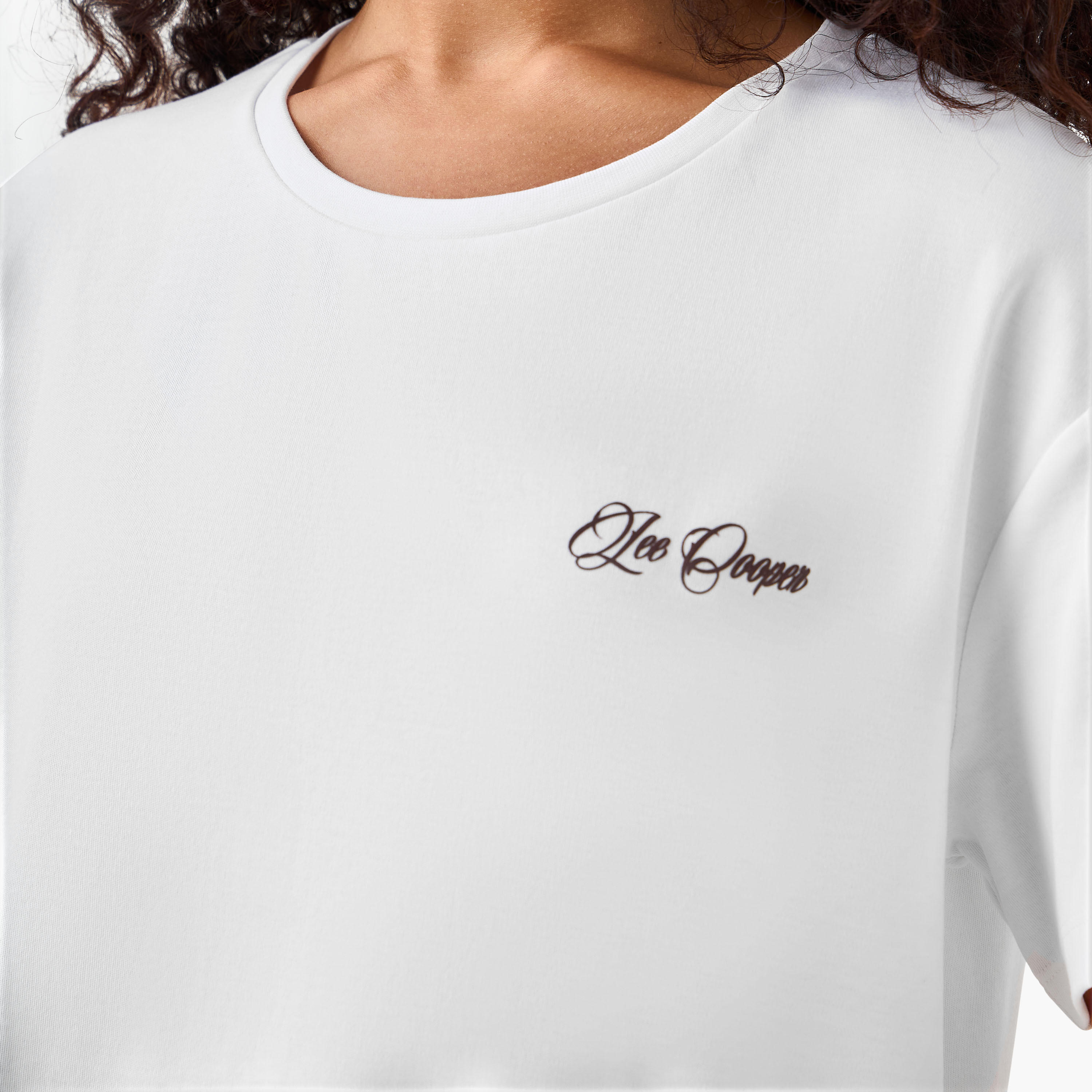 Lee Cooper Cotton T-shirt with Logo Print-women-clothing-tshirts-image-4
