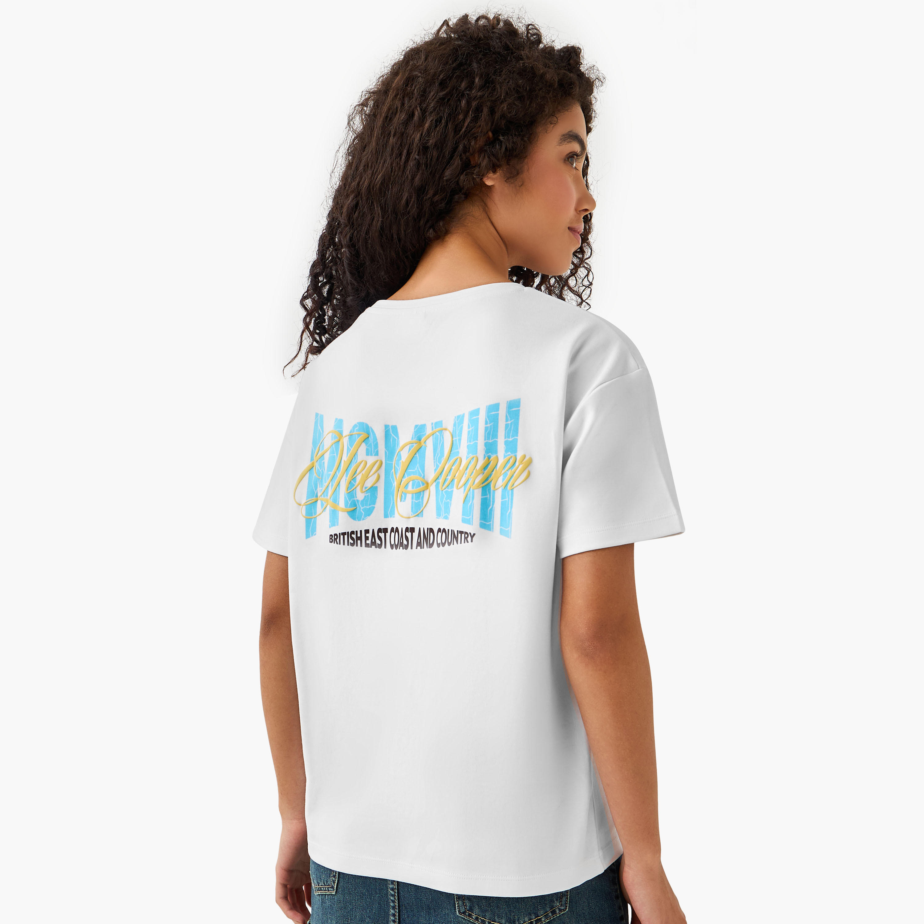 Lee Cooper Cotton T-shirt with Logo Print-women-clothing-tshirts-image-5