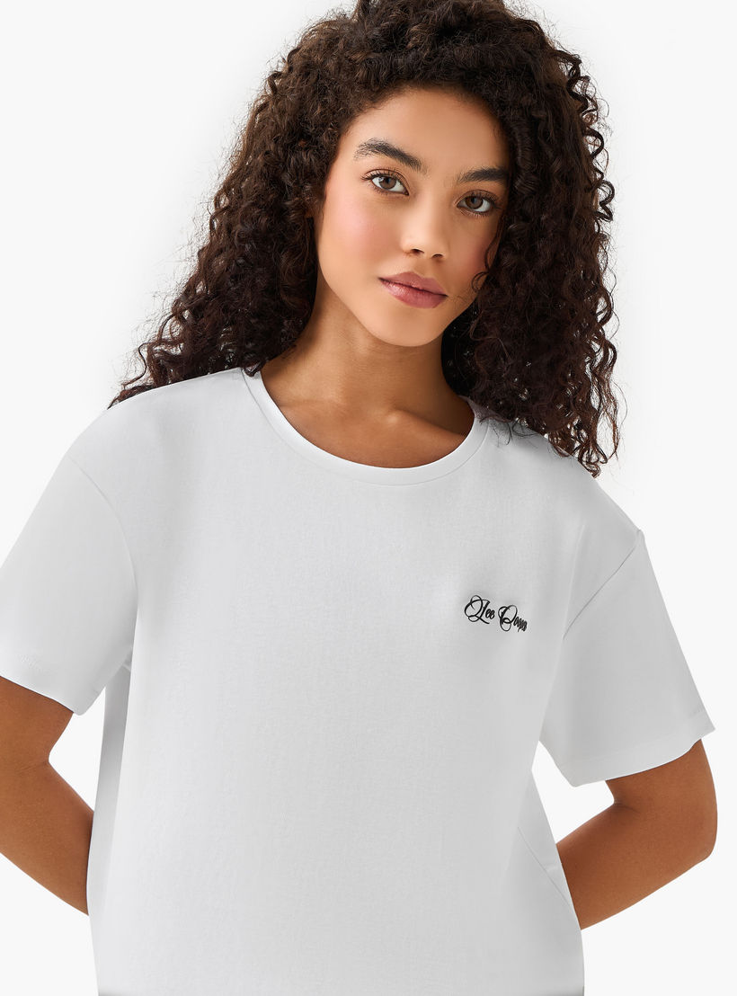 Lee Cooper Cotton T-shirt with Logo Print-women-clothing-tshirts-image-6