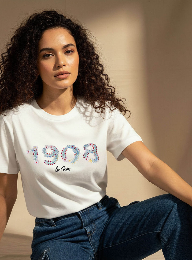 تيشيرت قطن مطرز من لي كوبر-women-clothing-tshirts-image-1