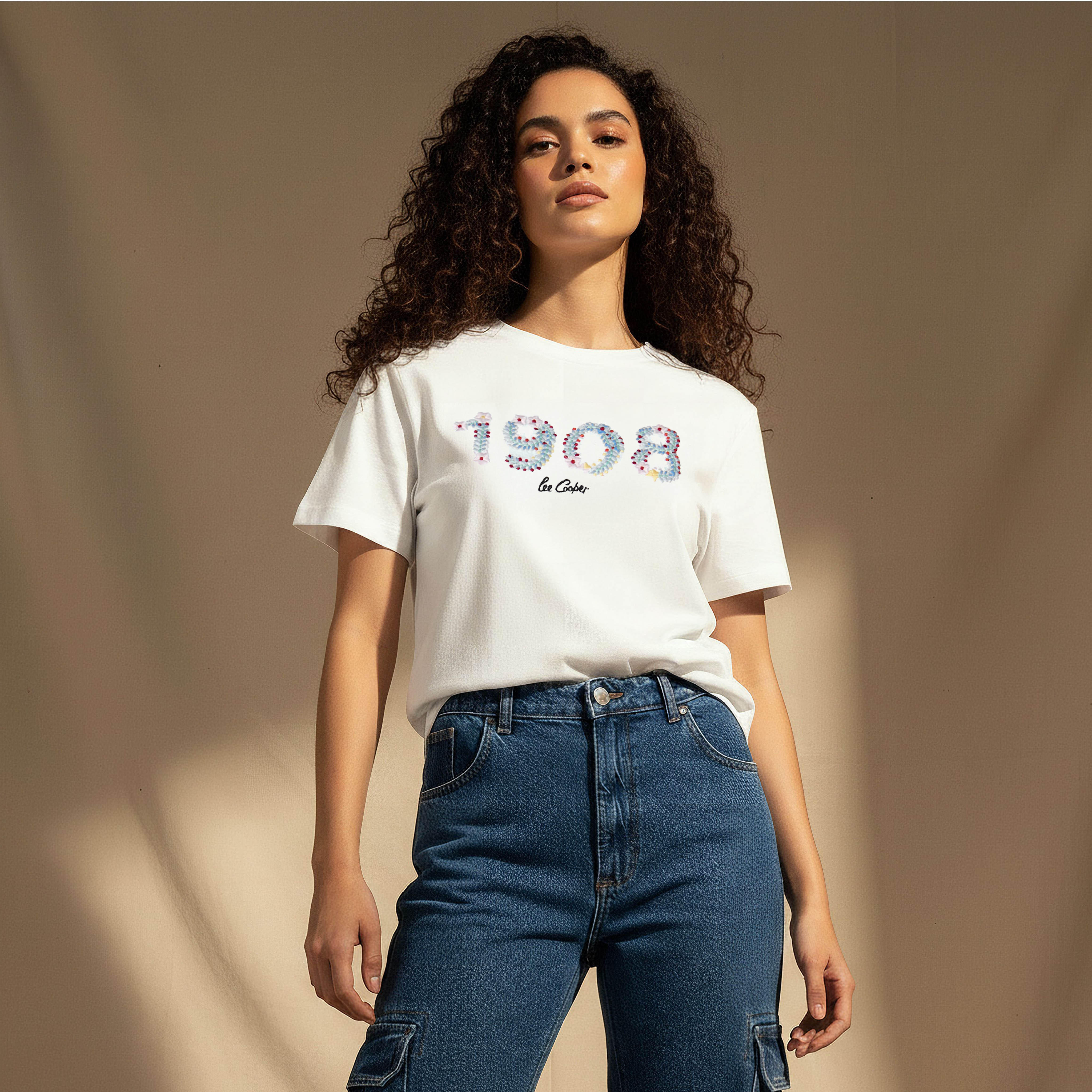 Lee Cooper Cotton T-shirt with Embroidery-women-clothing-tshirts-image-5