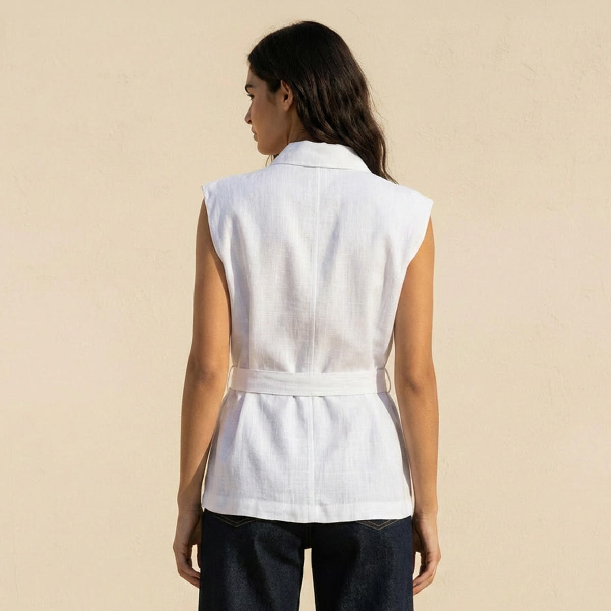 قميص قطني عملي بحزام من لي كوبر-women-clothing-shirtsandblouses-shirts-image-4