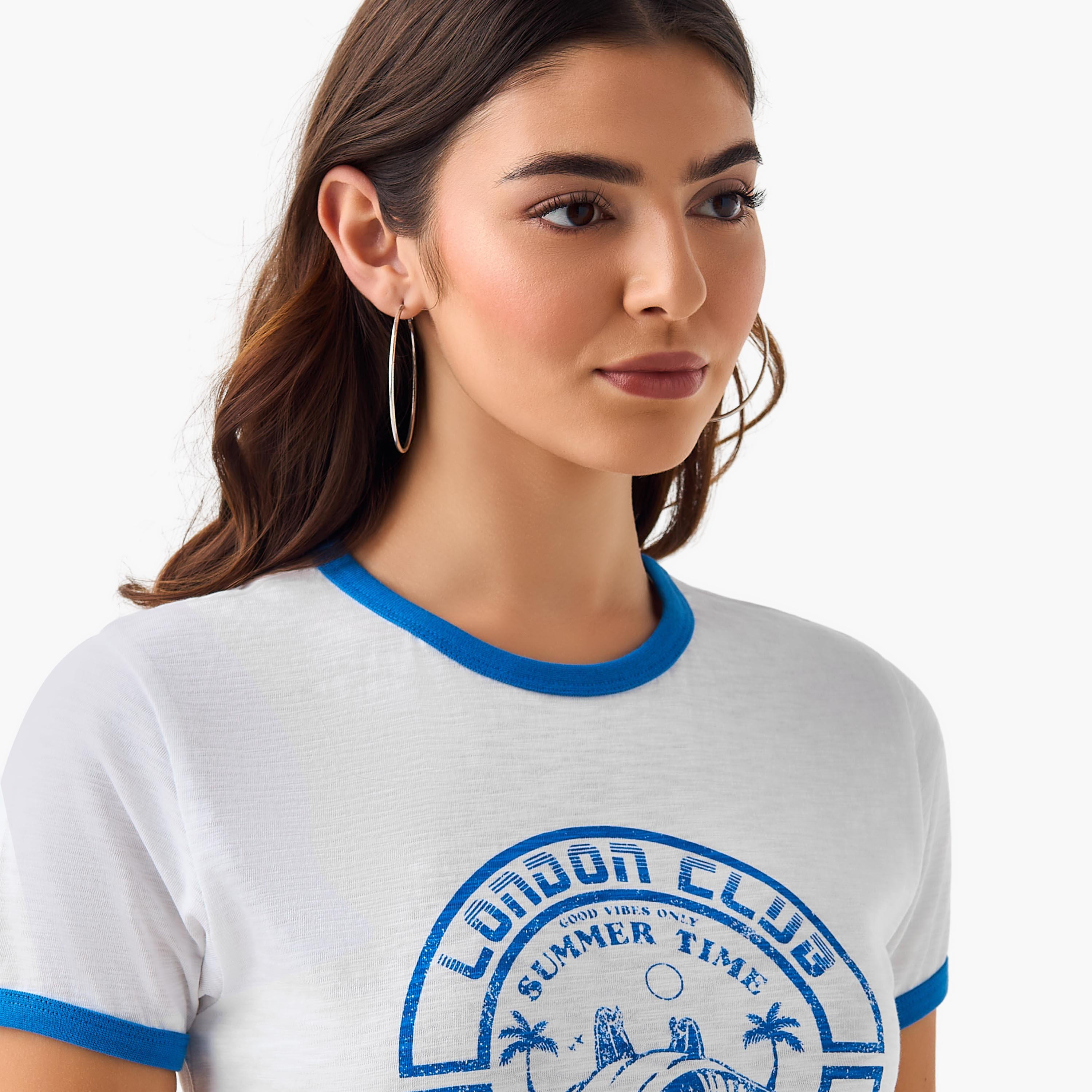 Lee Cooper Cotton T-shirt with Print-women-clothing-tshirts-image-4