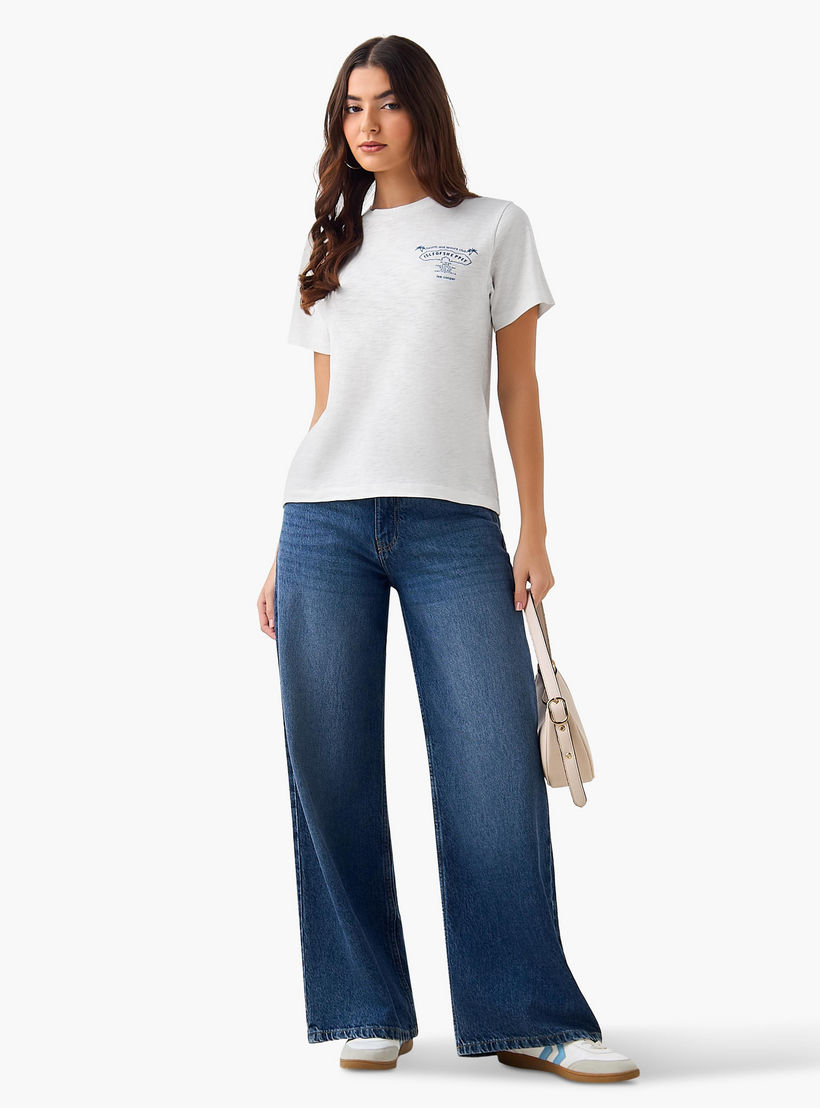 Lee Cooper Cotton T-shirt with Slogan Embroidery-women-clothing-tshirts-image-6