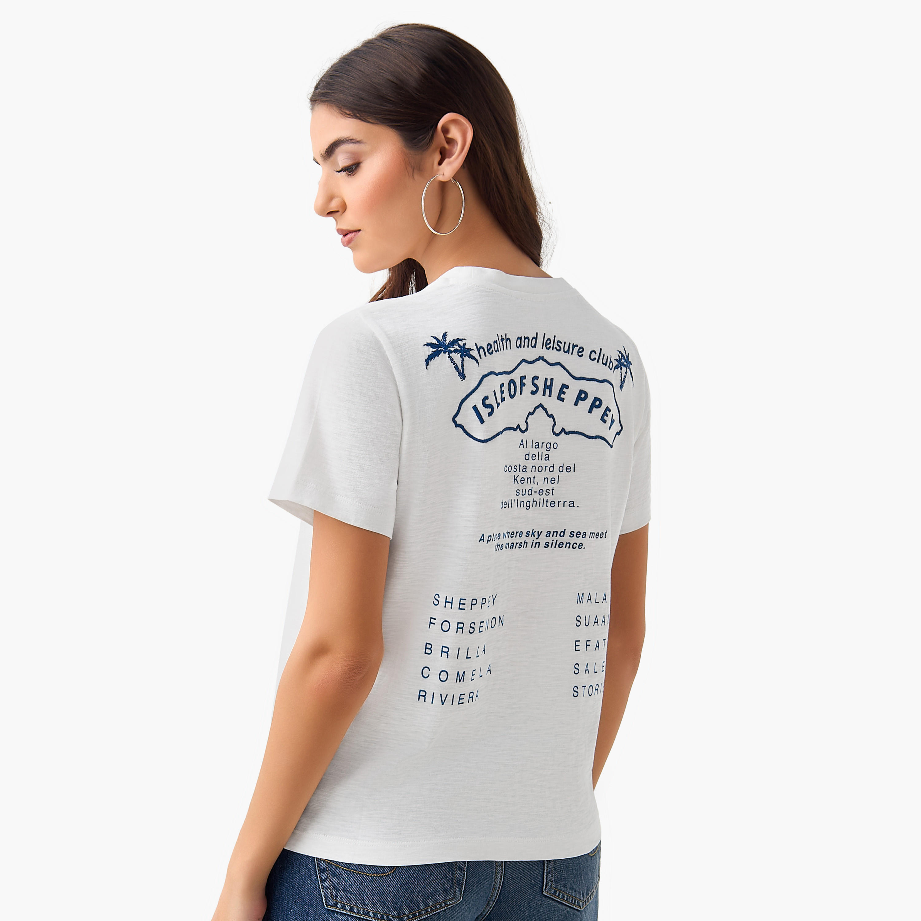 Lee Cooper Cotton T-shirt with Slogan Embroidery-women-clothing-tshirts-image-3
