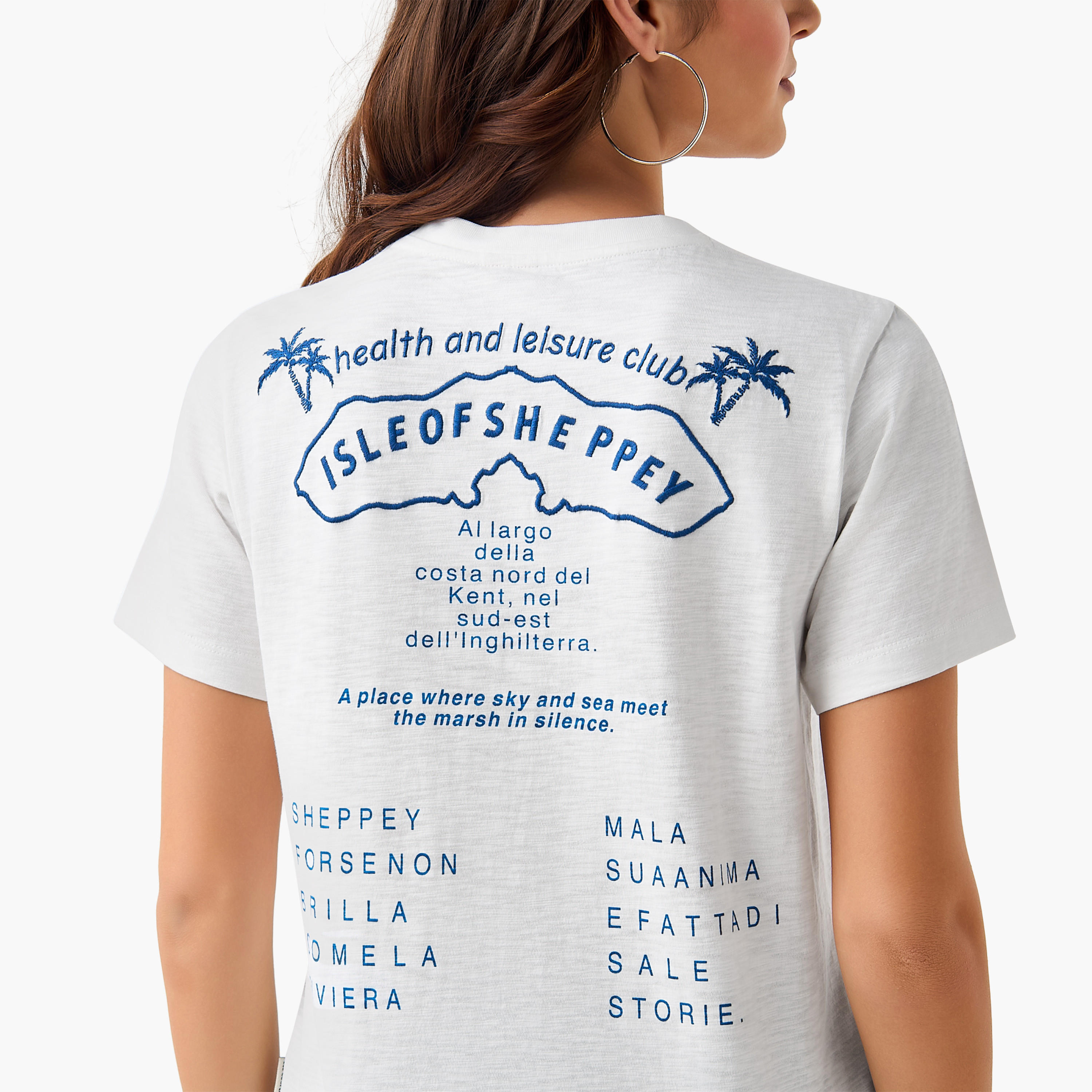Lee Cooper Cotton T-shirt with Slogan Embroidery-women-clothing-tshirts-image-4