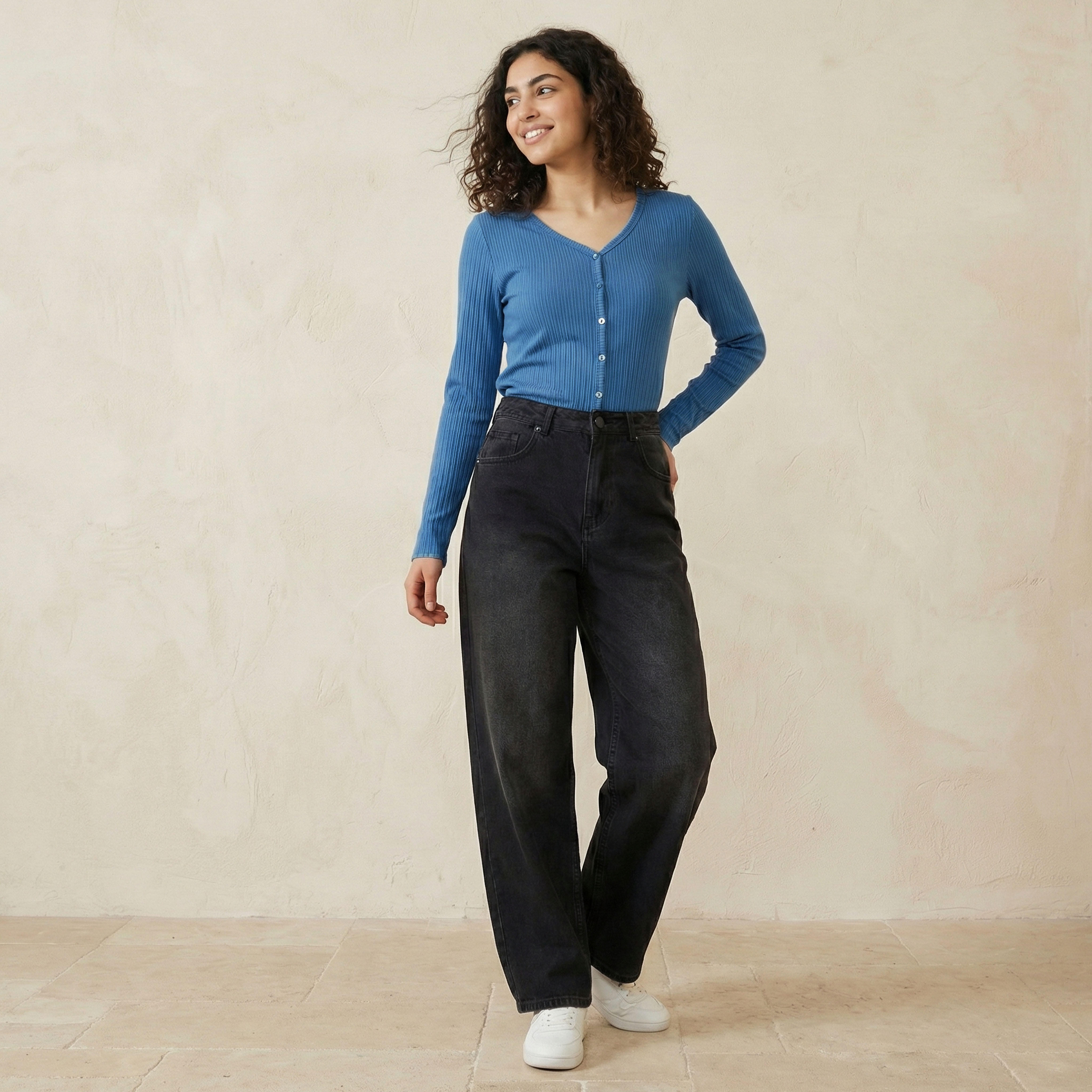 Lee Cooper Cotton Top with Button Front-women-clothing-tshirts-image-3