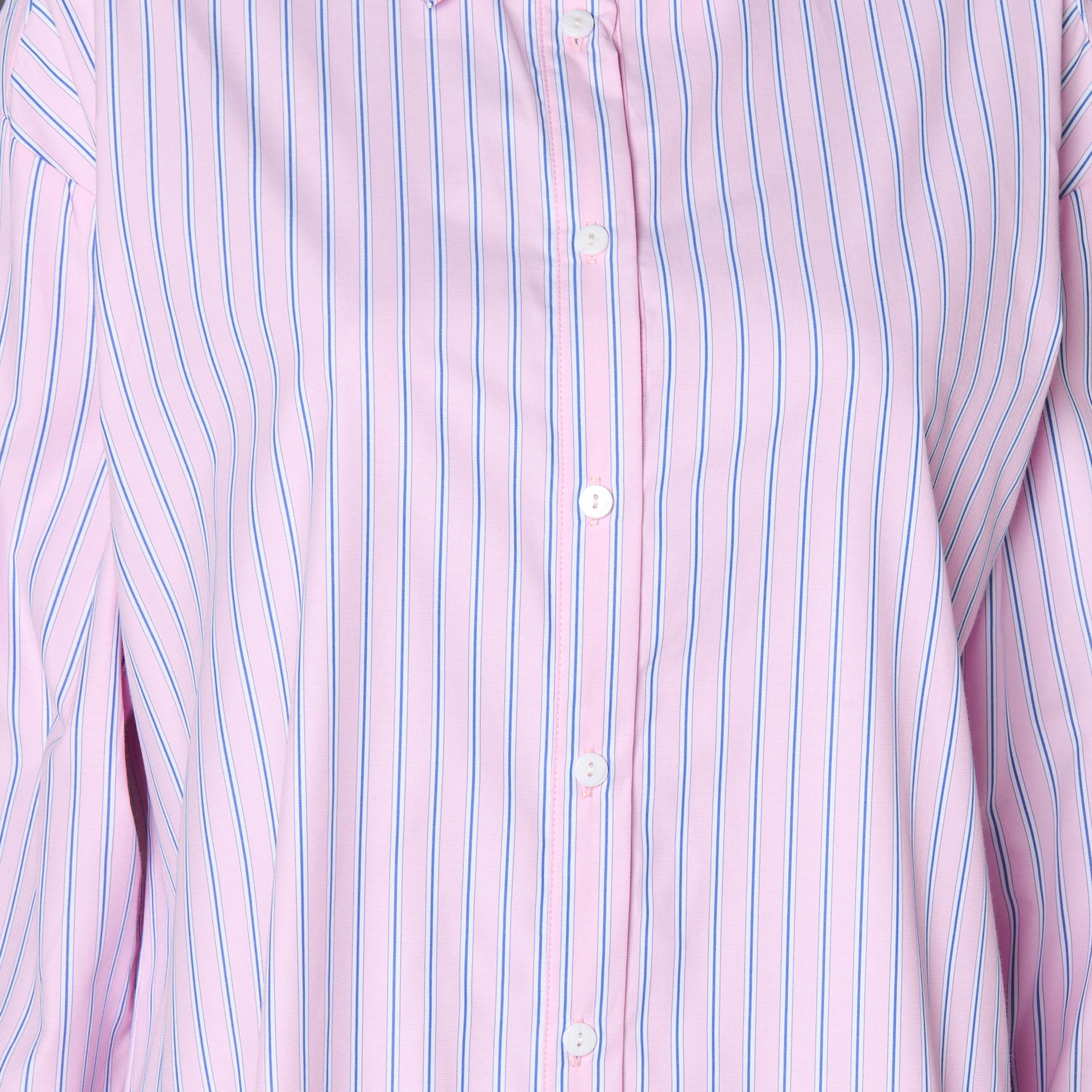 Lee Cooper Regular Fit Striped Longline Shirt with Long Sleeves-women-clothing-shirtsandblouses-shirts-image-2
