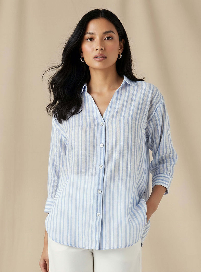 قميص مخطط من لي كوبر-women-clothing-shirtsandblouses-shirts-image-1
