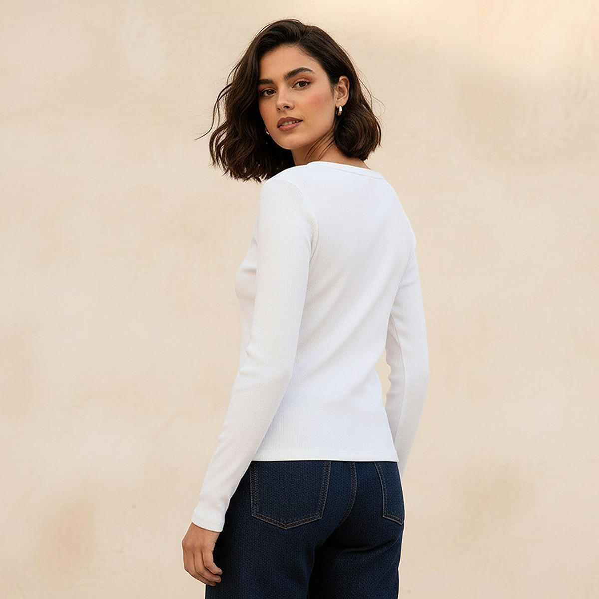 Lee Cooper Ribbed Top with Half Placket-women-clothing-tshirts-image-4