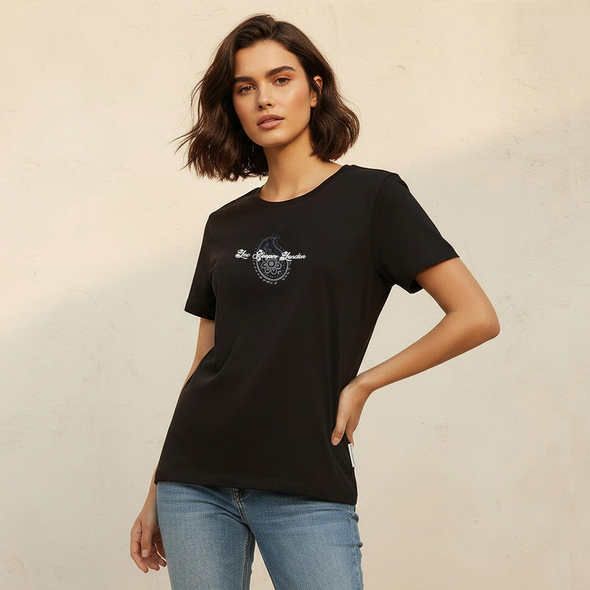 Lee Cooper Relaxed Fit Cotton T-shirt with Print-women-clothing-tshirts-image-1