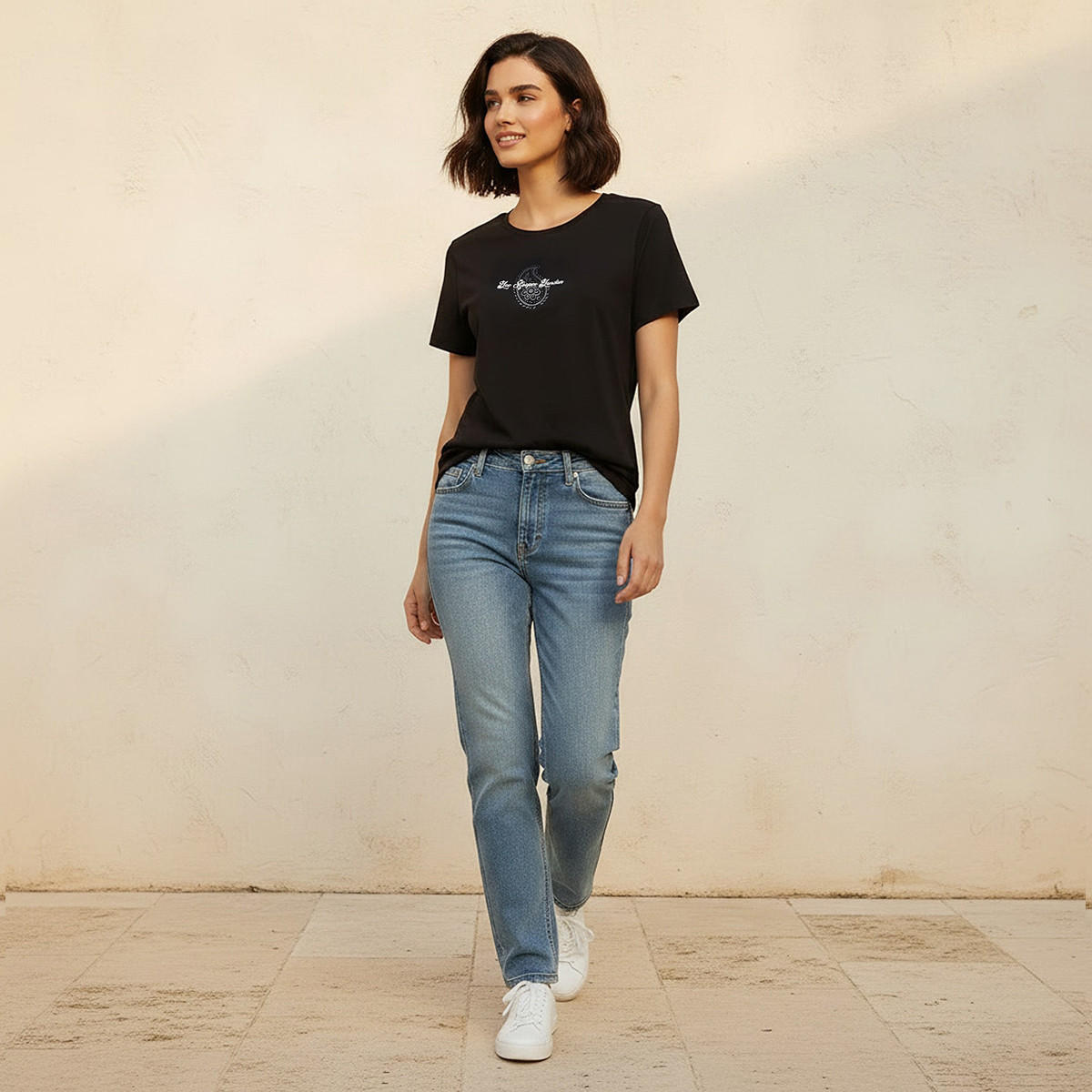 Lee Cooper Relaxed Fit Cotton T-shirt with Print-women-clothing-tshirts-image-3