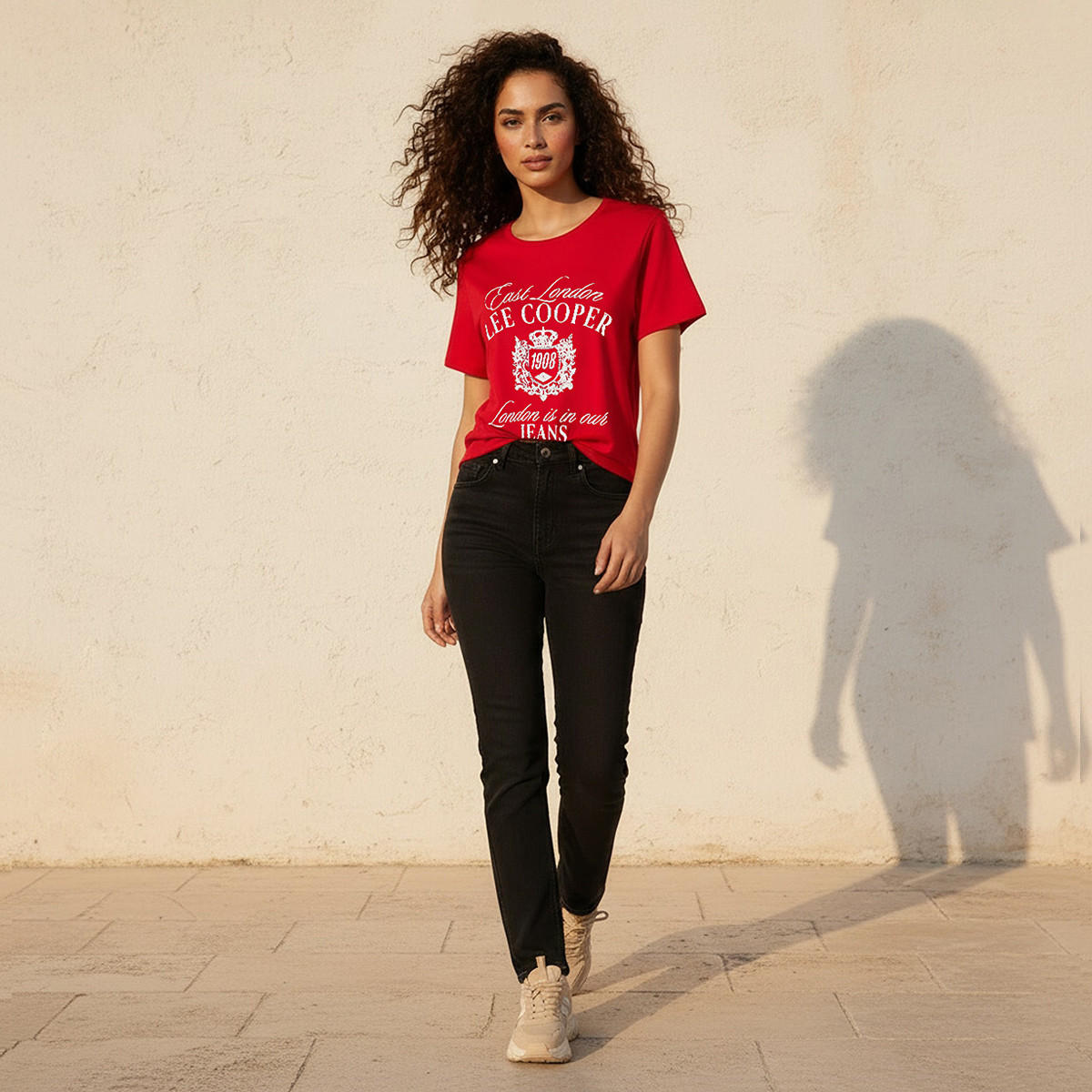 Lee Cooper Relaxed Fit Cotton T-shirt with Print-women-clothing-tshirts-image-3