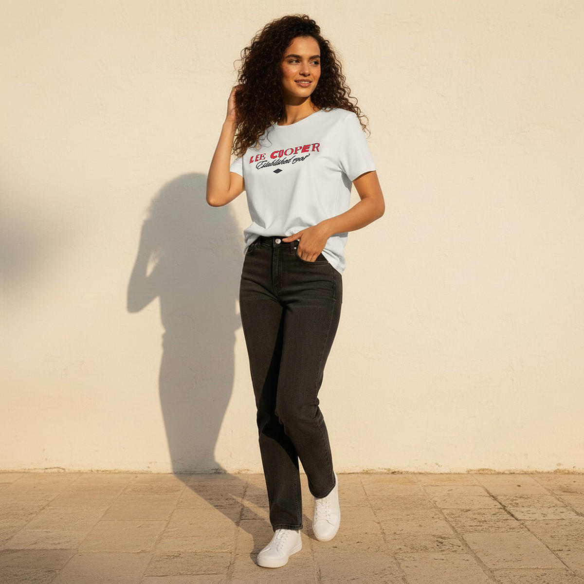 Lee Cooper Relaxed Fit Cotton T-shirt with Embroidery-women-clothing-tshirts-image-3