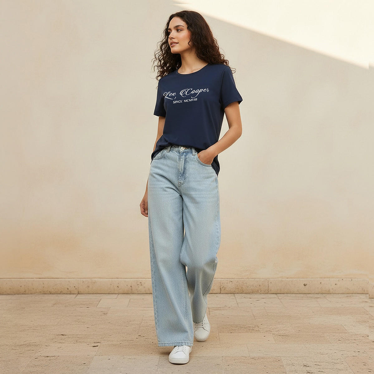 Lee Cooper Relaxed Fit Cotton T-shirt with Print-women-clothing-tshirts-image-3
