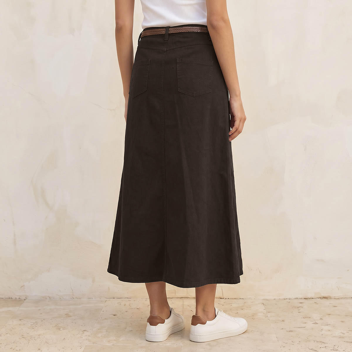 تنورة إيه لاين ميدي بحزام من لي كوبر-women-clothing-bottoms-skirts-image-4