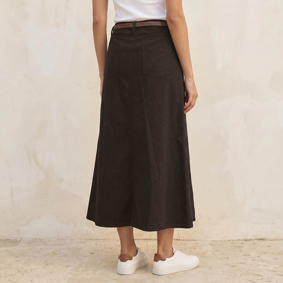 Lee Cooper Midi A-line Belted Skirt-women-clothing-skirts-image-4