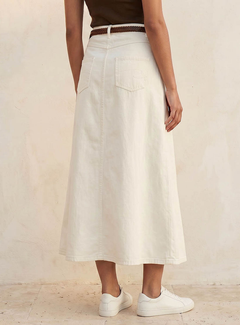 Lee Cooper Midi A-line Belted Skirt-women-clothing-skirts-image-4
