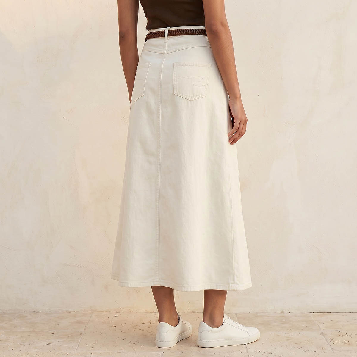 Lee Cooper Midi A-line Belted Skirt-women-clothing-skirts-image-9