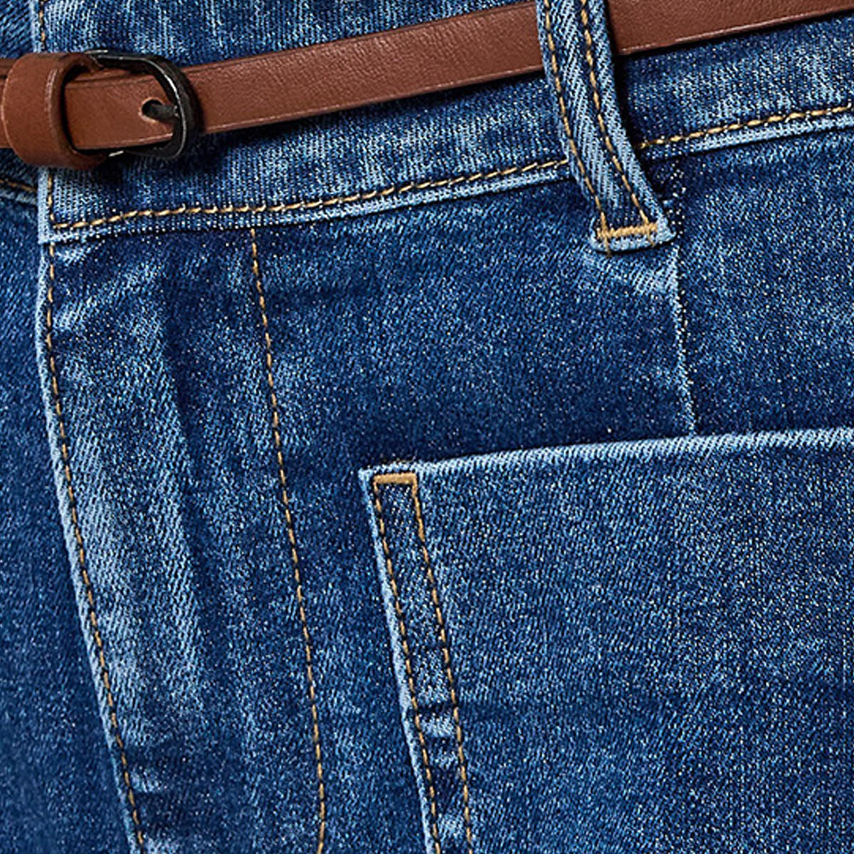 بنطلون جينز قطن واسع الساق مع حزام من لي كوبر-women-clothing-bottoms-jeans-image-2