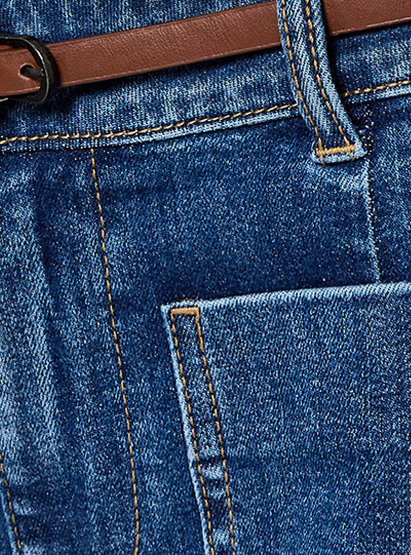 بنطلون جينز قطن واسع الساق مع حزام من لي كوبر-women-clothing-bottoms-jeans-image-2