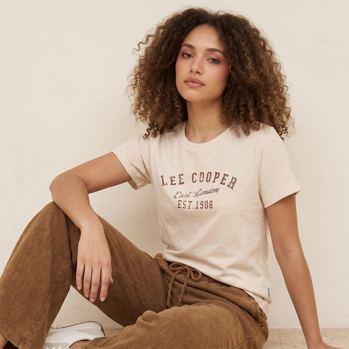 Lee Cooper Relaxed Fit Cotton T-shirt with Logo Print-women-clothing-tshirts-image-5