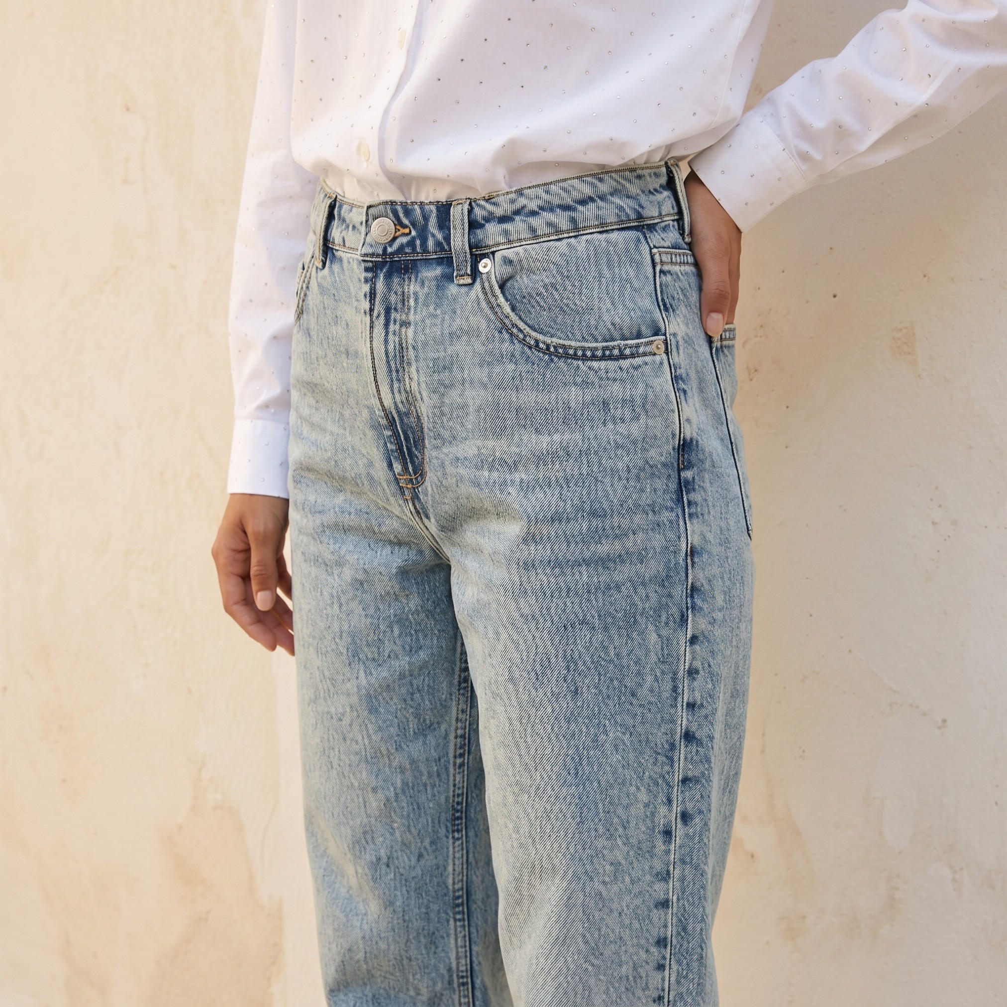 بنطلون جينز قطن بقصة مستقيمة من لي كوبر-women-clothing-bottoms-jeans-image-5