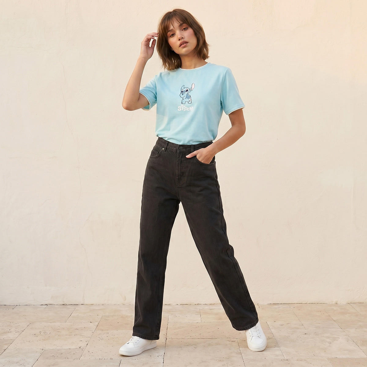 بنطلون جينز قطن بقصة مستقيمة من لي كوبر-women-clothing-bottoms-jeans-image-3